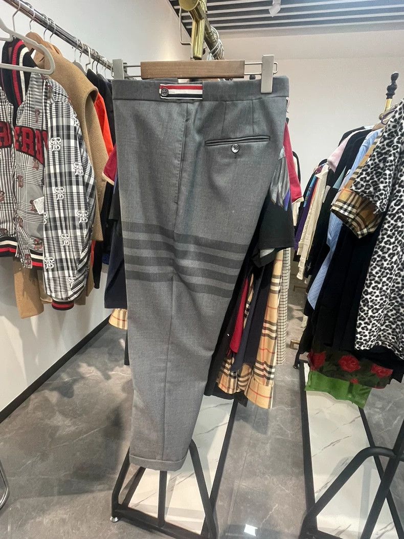 Thom Browne Thom Browne Gray four-barrel overalls Size 38R - 3 Thumbnail