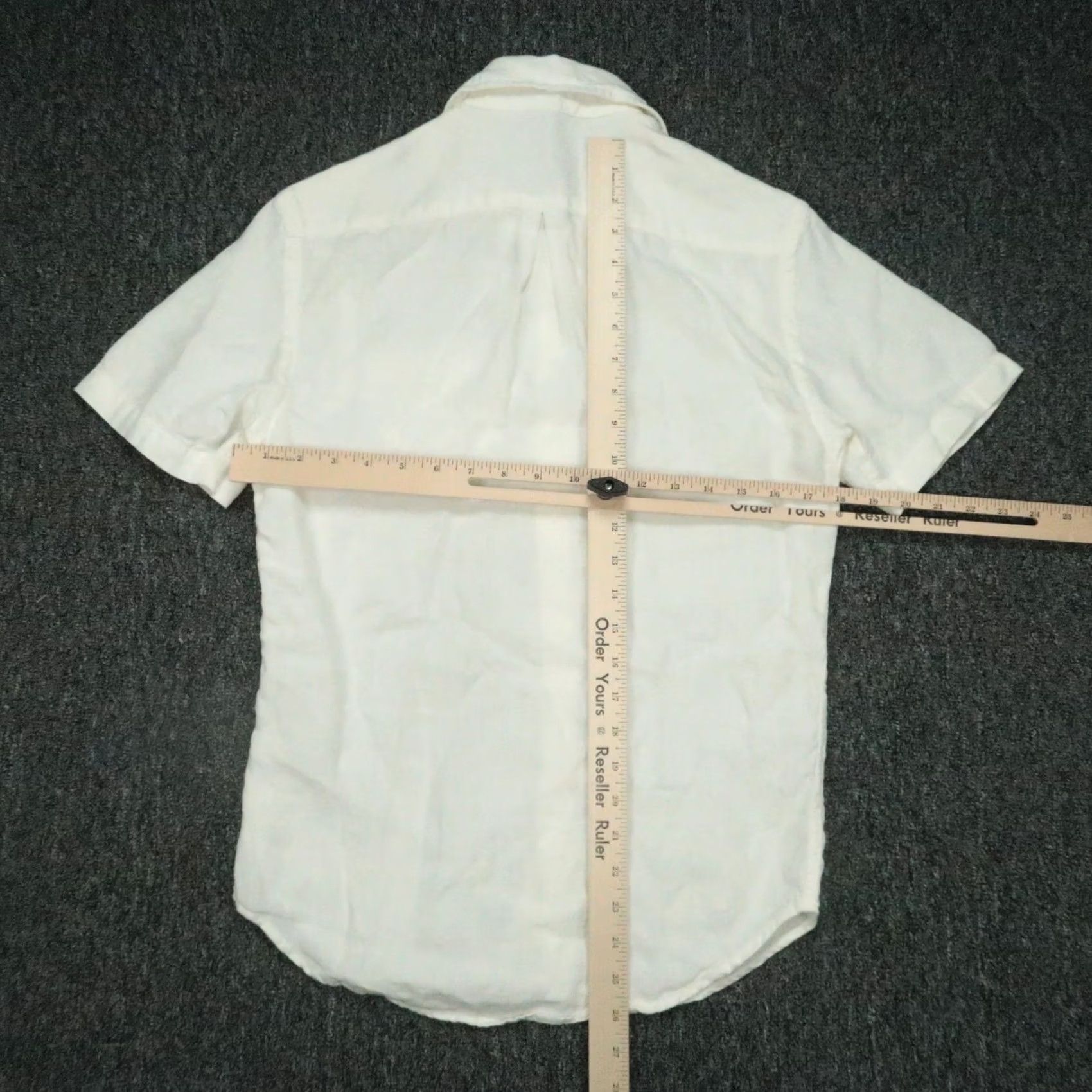 Vintage Alex Crane Shirt Mens XS White Short Sleeve Linen Camp Collar Button Up Size US XS / EU 42 / 0 - 4 Thumbnail