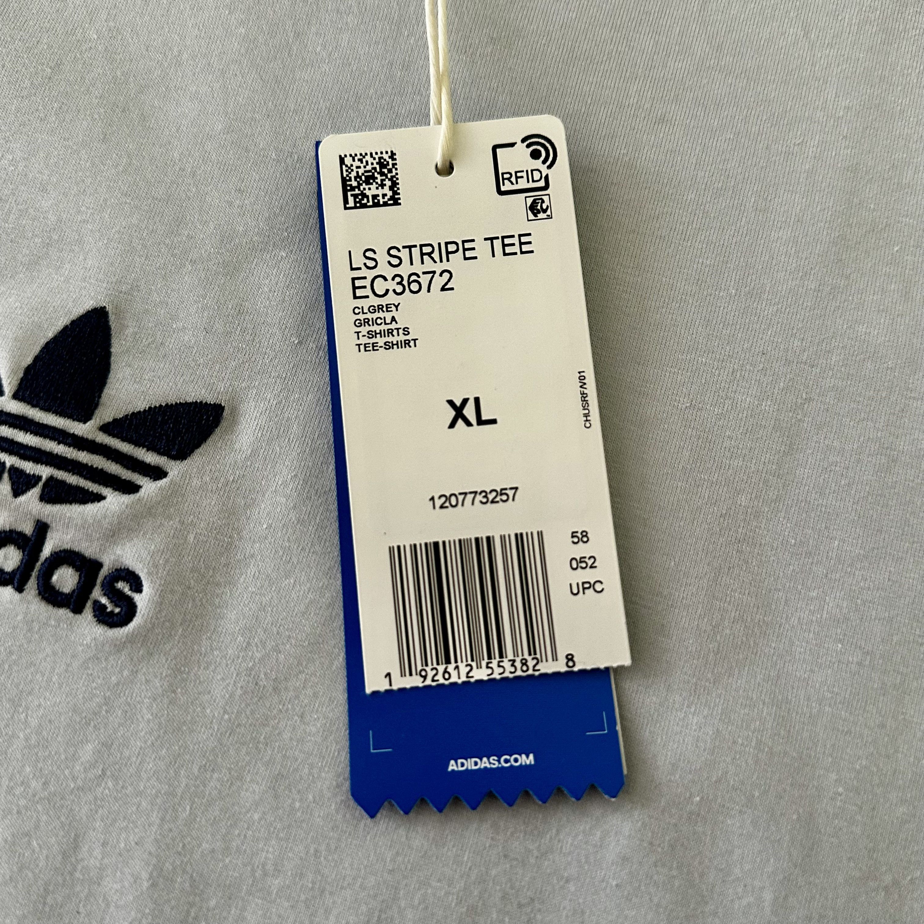 Adidas Adidas Long Sleeve Stripe Tee Grey XL Size US XL / EU 56 / 4 - 6 Thumbnail