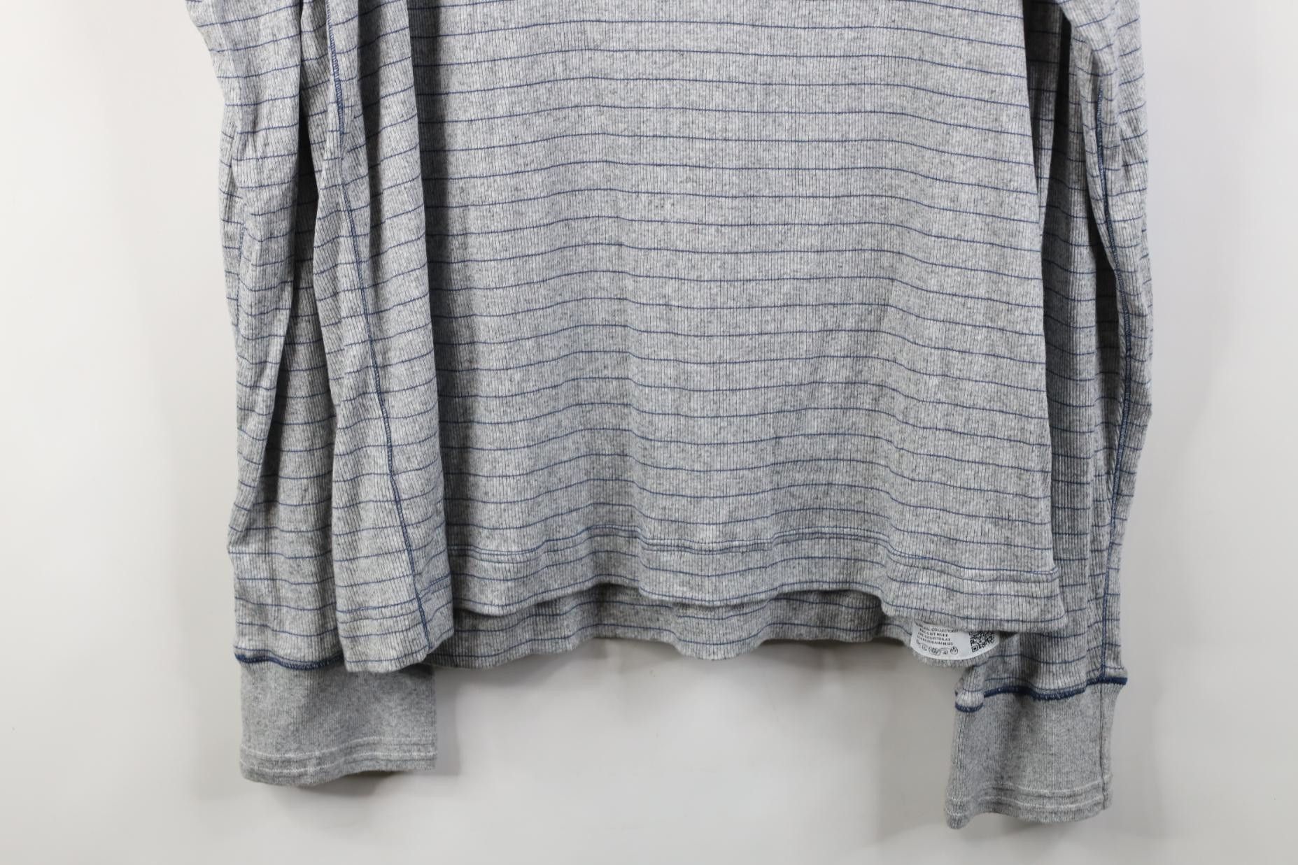 Robert Graham Robert Graham Elbow Patch Striped Ribbed Knit Henley T-Shirt Size US XXL / EU 58 / 5 - 13 Thumbnail