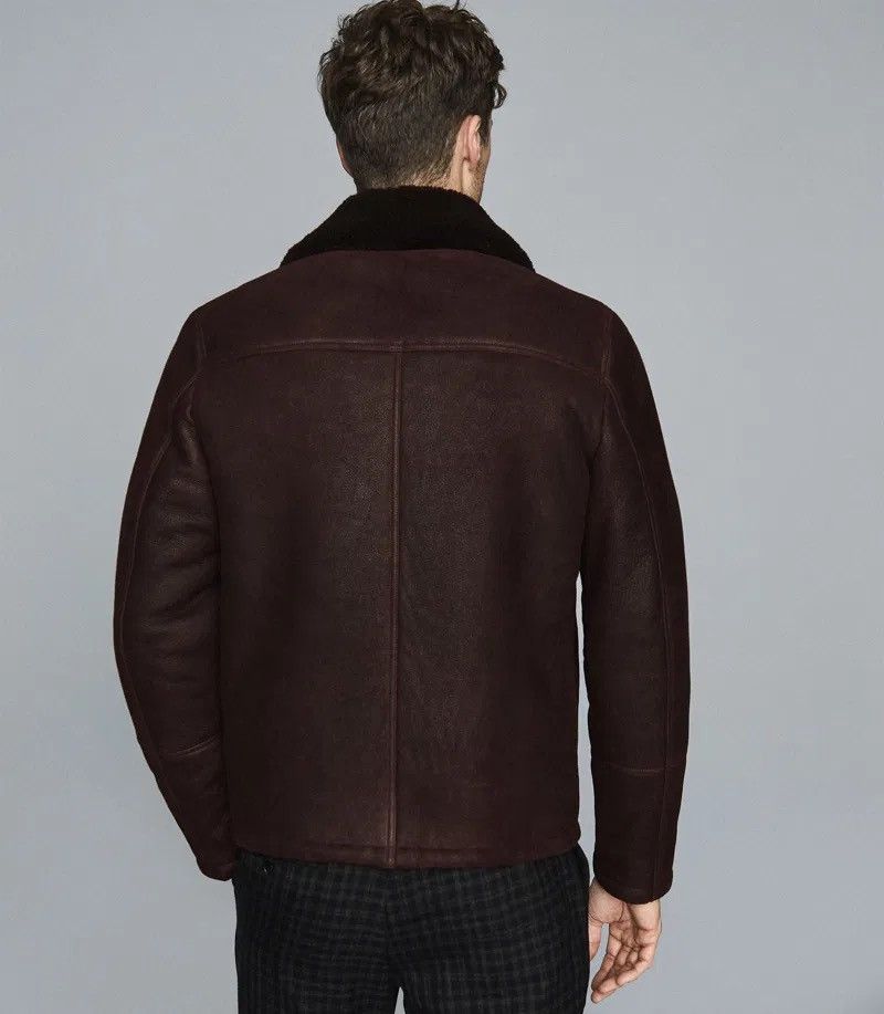 Reiss Reiss shearling coat in Bordeaux Size US M / EU 48-50 / 2 - 2 Thumbnail