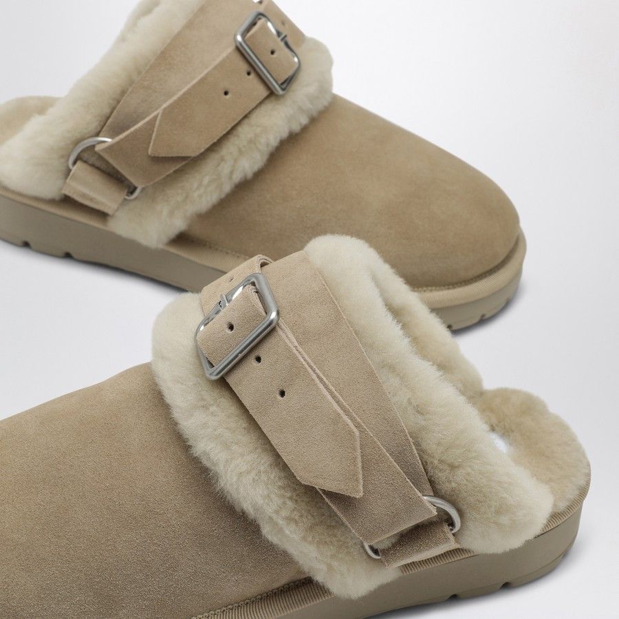 Burberry o1d2blof0824 Shearling Mules in Beige Size US 10 / IT 40 - 5 Thumbnail