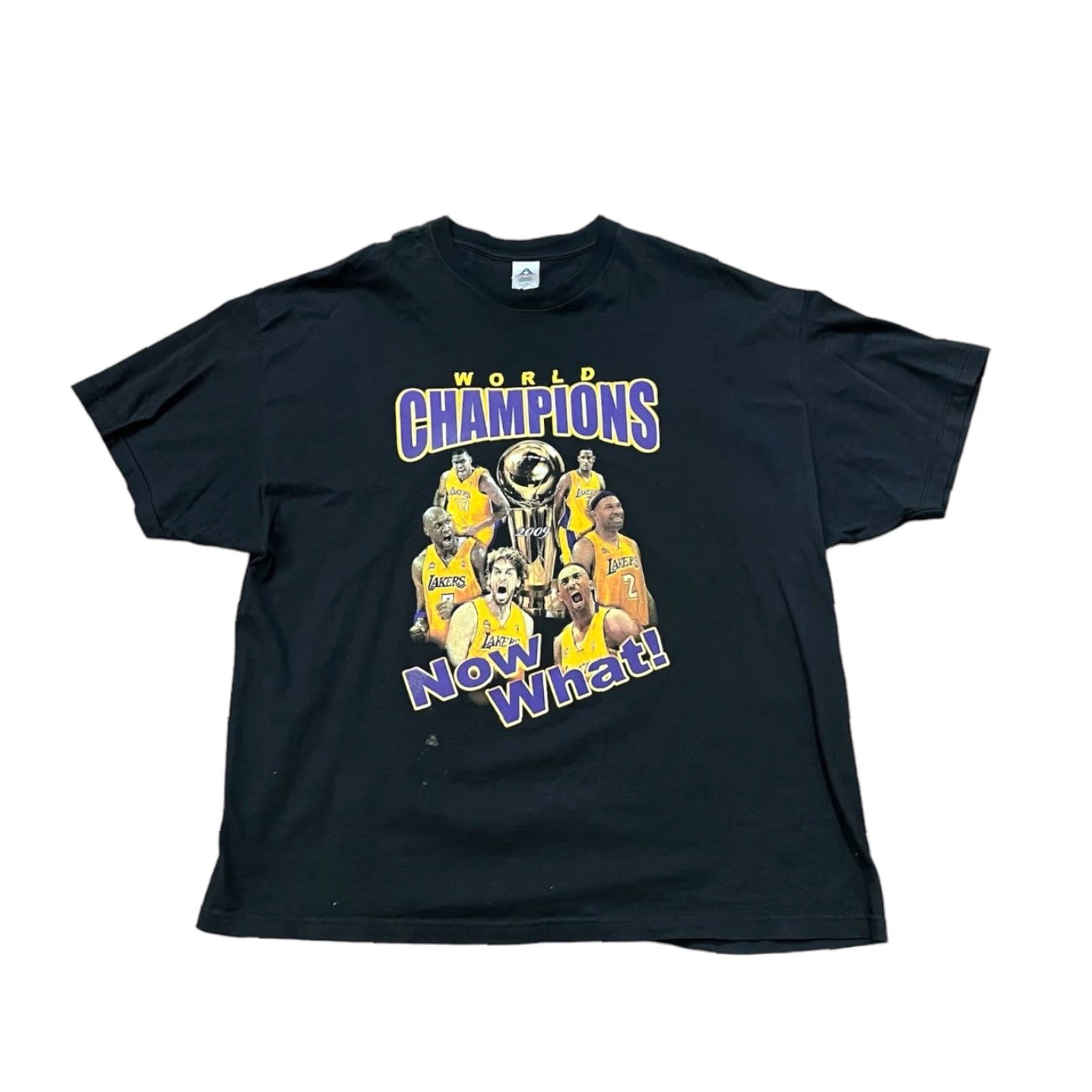 NBA VINTAGE Kobe Bryant Pau Gasol LA Lakers 2009 NBA Finals Champions Shirt 3XL Black Cotton Crew Neck Short Sleeve Men T-Shirt VTG Size US XXL / EU 58 / 5 - 1 Thumbnail