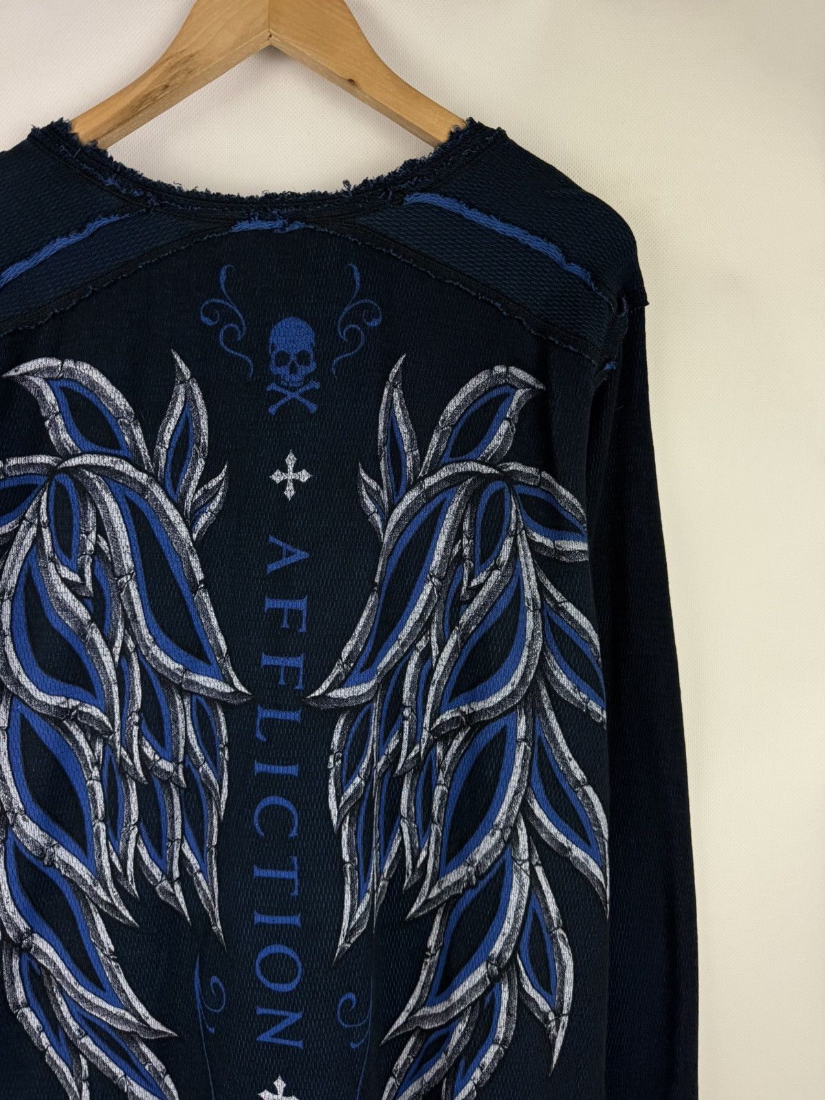 Affliction Affliction Y2K Overprinted Reversible Sweater L/S Pullover Size US XL / EU 56 / 4 - 15 Thumbnail
