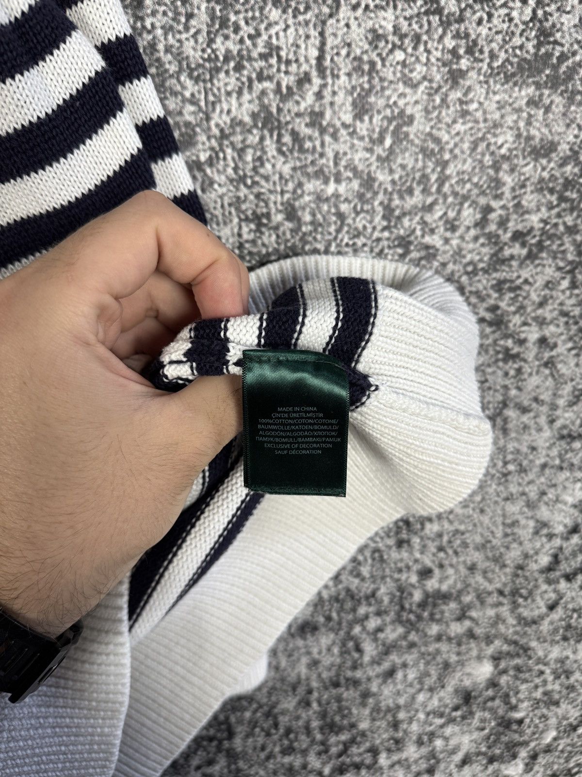 Lauren Ralph Lauren Lauren Ralph Lauren Denim Knit Striped Sweater Anchor Logo Size M / US 6-8 / IT 42-44 - 8 Thumbnail