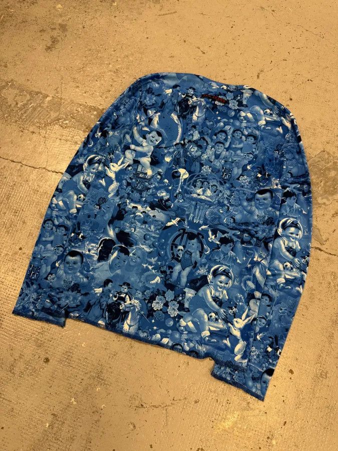 Jean Paul Gaultier 1990s Jean Paul Gaultier Chinese Propaganda Blue Longsleeves Size US S / EU 44-46 / 1 - 7 Thumbnail
