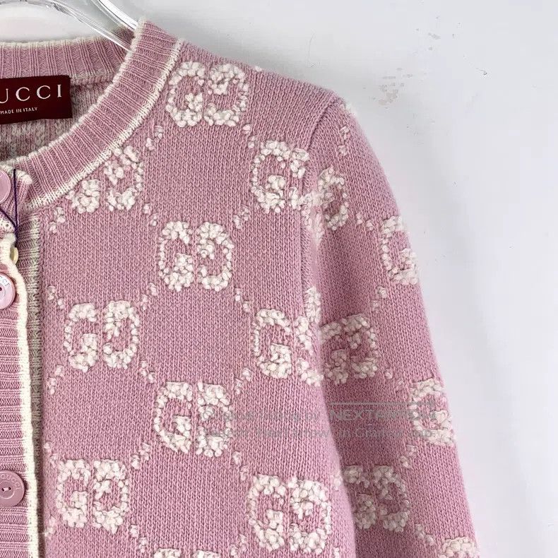 Gucci Gucci Pink logo jacquard full-print wool round neck single Size L / US 10 / IT 46 - 3 Thumbnail