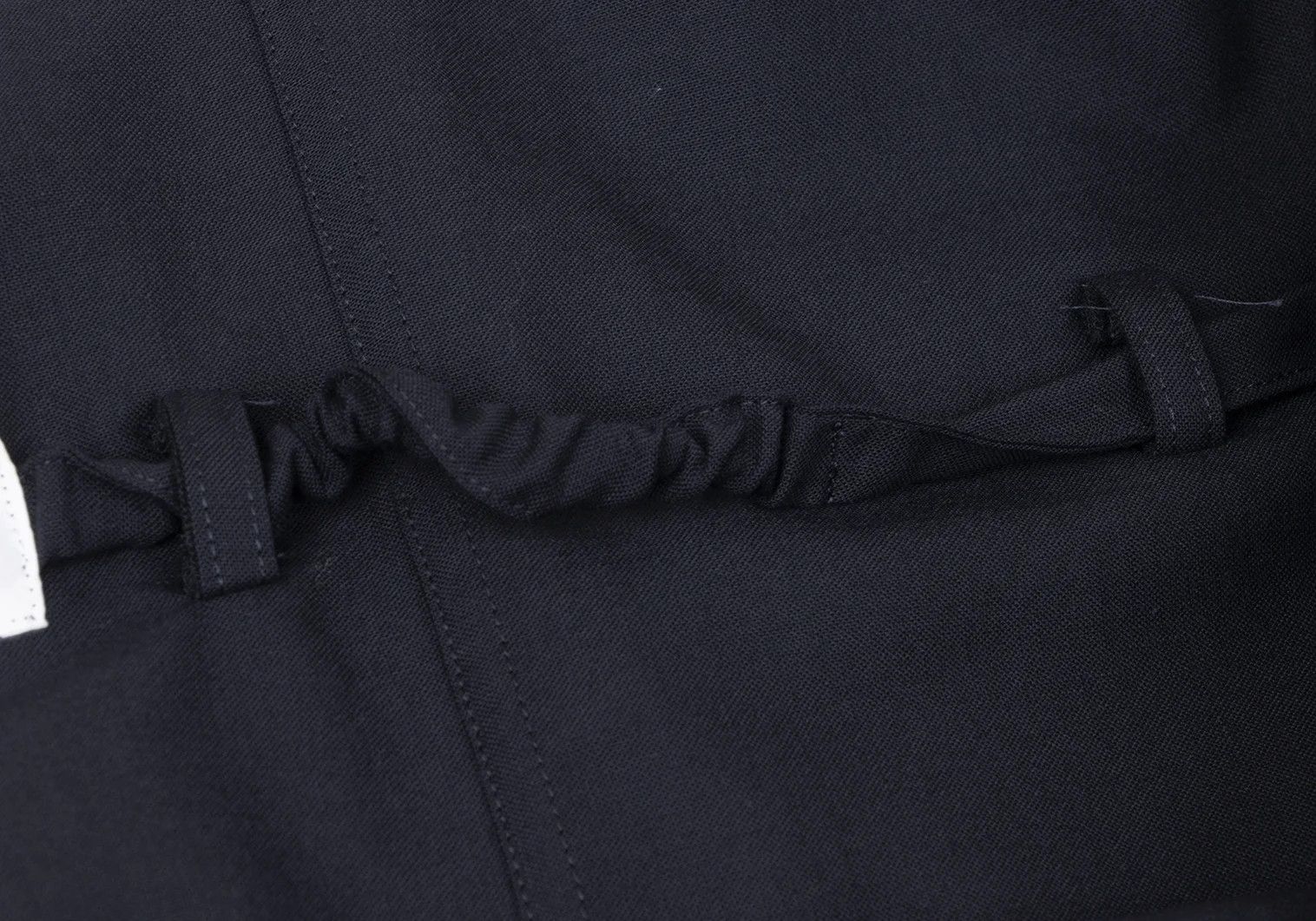 Ganryu Wool Gathered Design Wide Cropped Pants in Navy, Size M Size US 36 / EU 52 - 6 Thumbnail