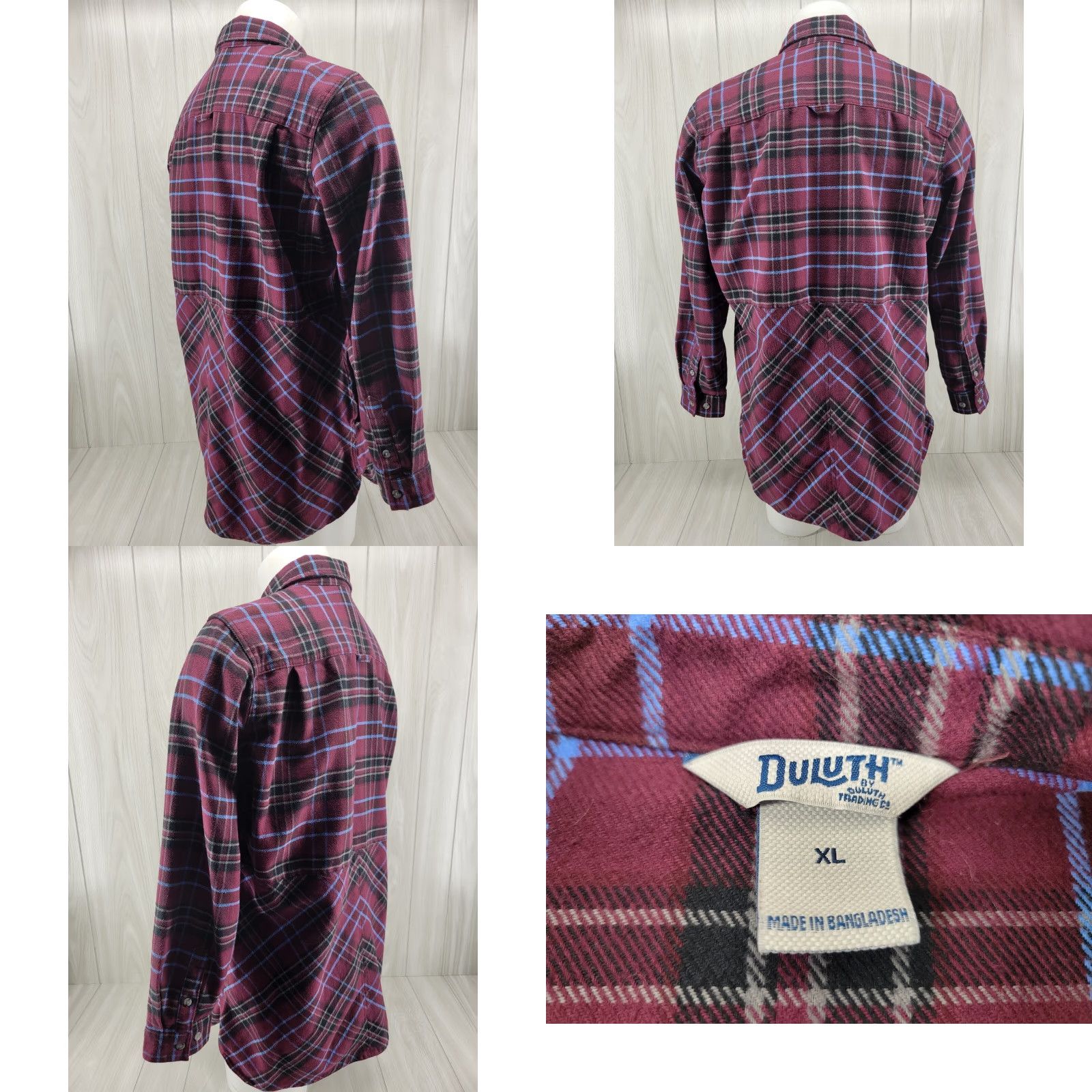 CO Duluth Flannel Shirt Jacket Women's XL Maroon Plaid Thick Shirt Jacket Casual Workwear 90s Grunge Vintage? Size XL / US 12-14 / IT 48-50 - 8 Thumbnail