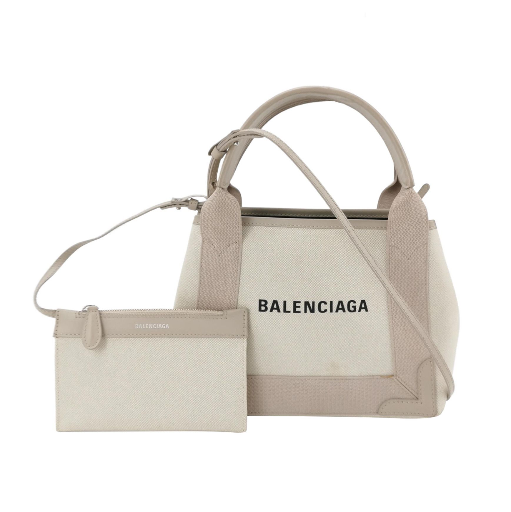 Balenciaga Balenciaga Navy Cabas Canvas Tote Bag Size ONE SIZE - 1 Thumbnail