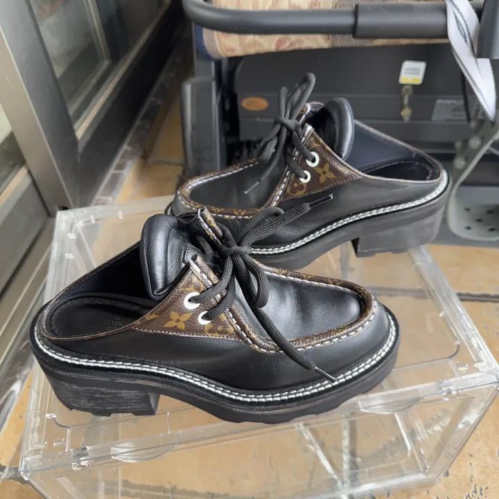 Louis Vuitton Louis Vuitton Beaubourg Black Slip-On Shoes -2508 Size US 7 / IT 37 - 6 Thumbnail