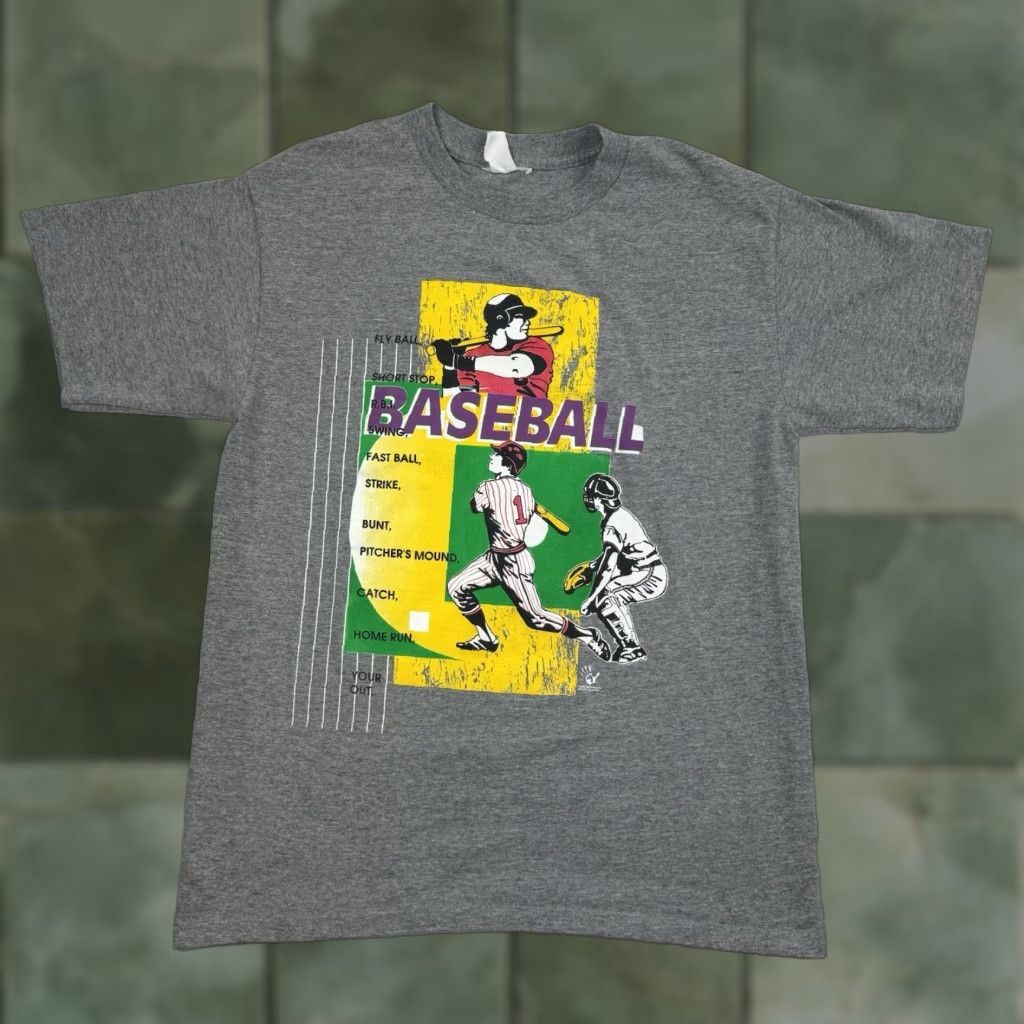 Vintage Vintage Unbranded Men's Baseball T-Shirt Adult Medium Short Sleeve Gray Graphic Print 90s Sports Size US M / EU 48-50 / 2 - 1 Thumbnail