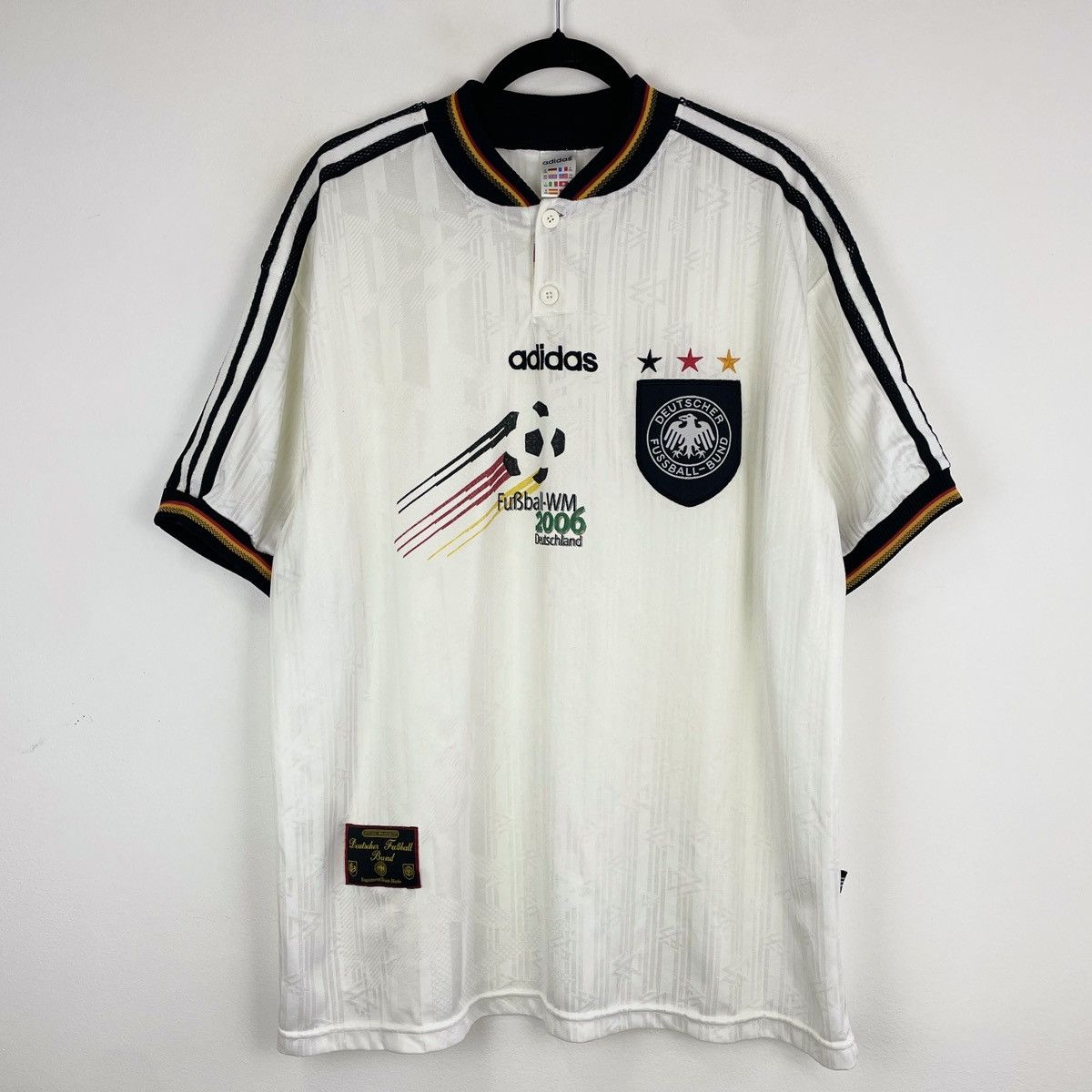 Adidas Vintage Germany 1996/1997 Adidas Genuine Home Jersey Rare Size US XXL / EU 58 / 5 - 1 Thumbnail