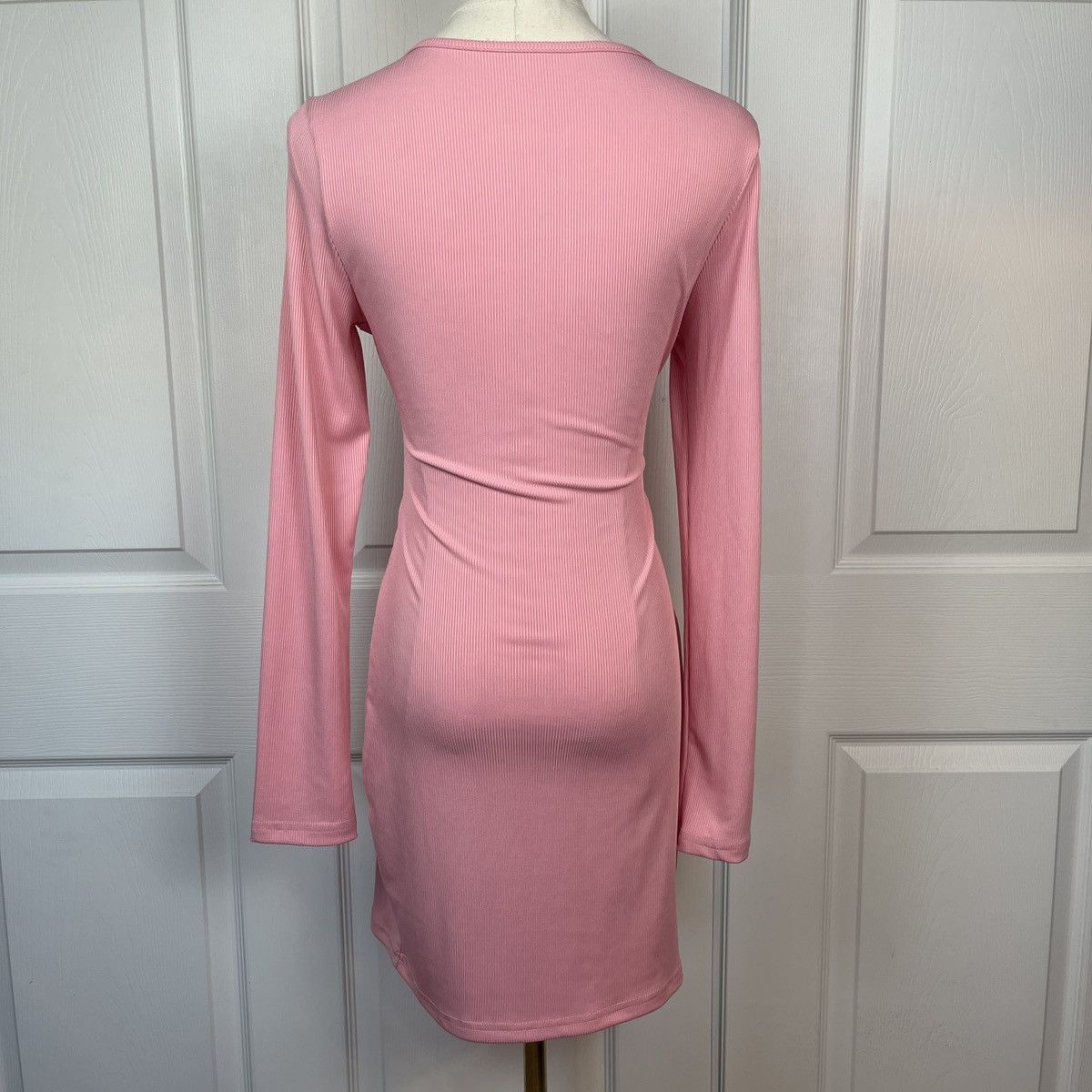 Other Pink square neck long sleeve fit and flare mini dress Size S / US 4 / IT 40 - 2 Thumbnail