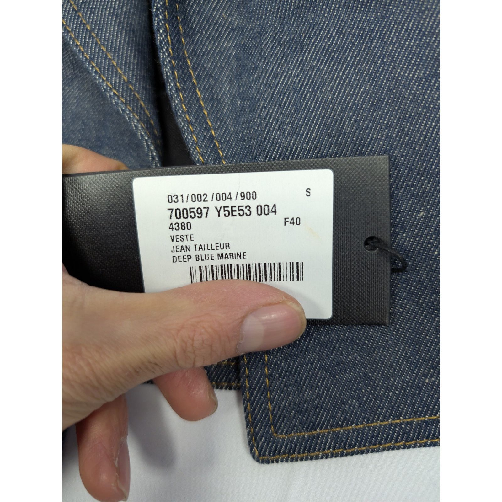 Saint Laurent Paris o1rshd1 Veste Jean Tailleur tailored denim jacket Deep Blue Size M / US 6-8 / IT 42-44 - 24 Thumbnail