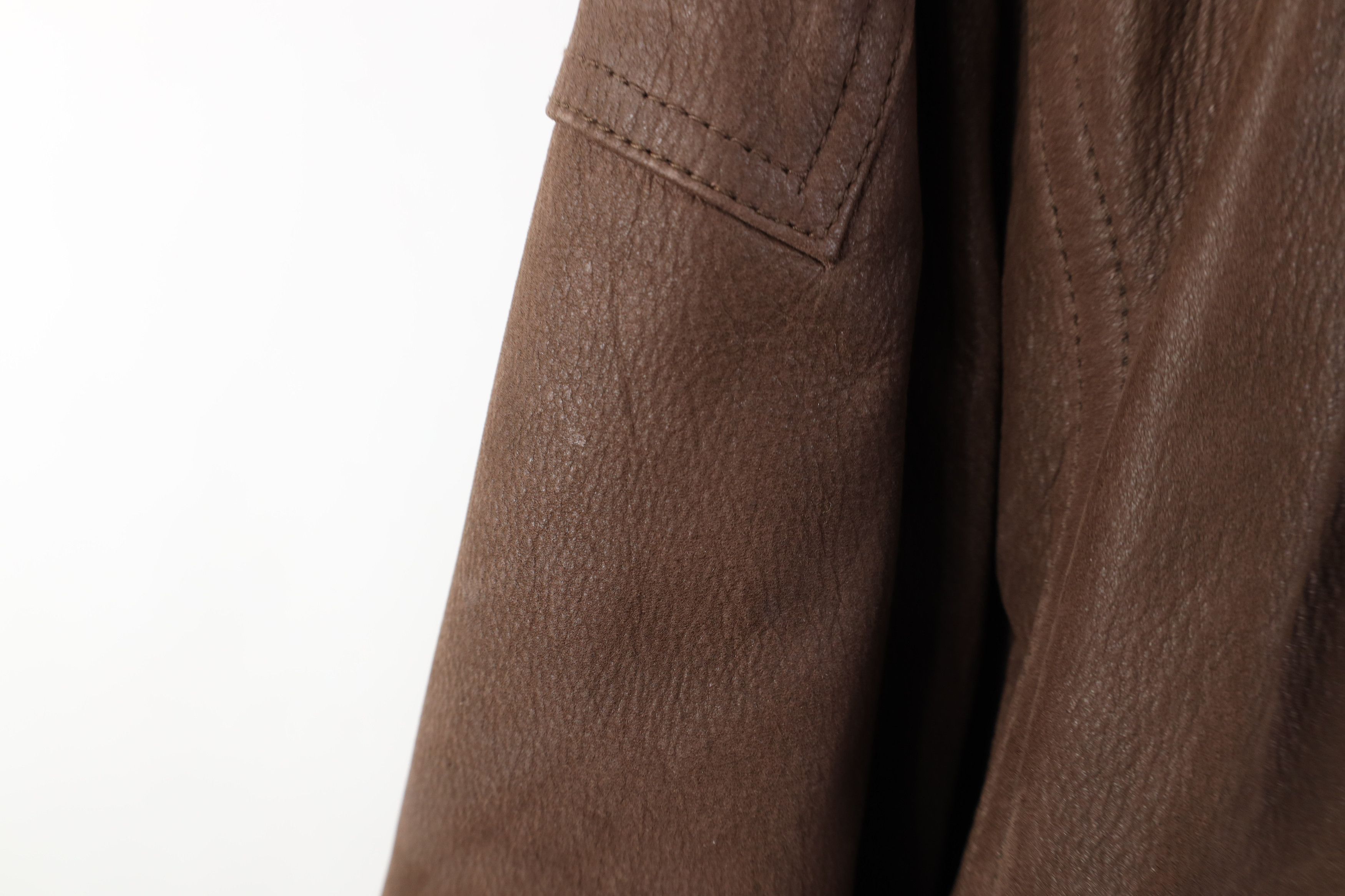 Vintage Vintage 90s Streetwear Heavy Leather Bomber Jacket Brown Size US XL / EU 56 / 4 - 6 Thumbnail