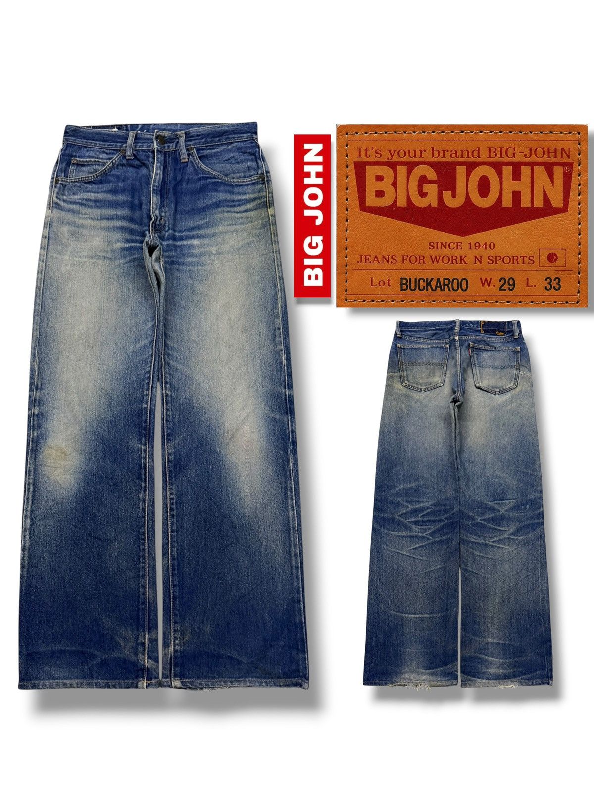 Big John Vintage 80s BIG JOHN BIG-WASHING Japan | Relaxed Straight 29 Size US 29 - 1 Thumbnail