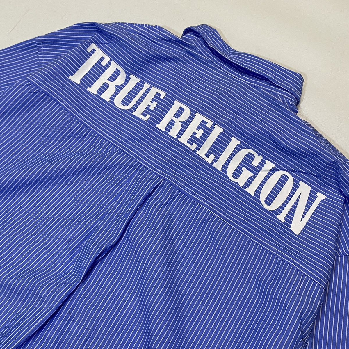 True Religion × Vintage 2000s True Religion Striped Button Up Shirt Size US M / EU 48-50 / 2 - 4 Thumbnail