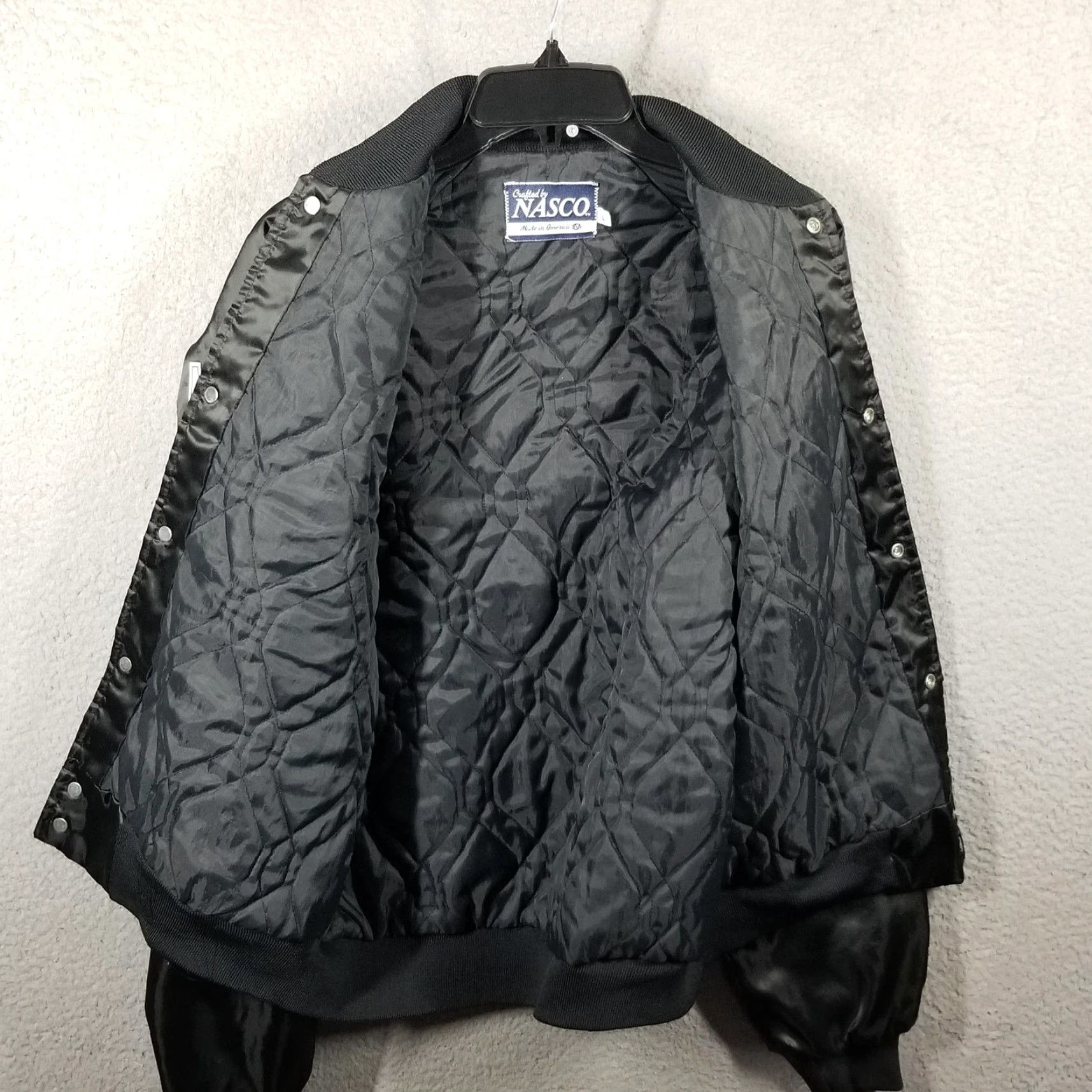Vintage VINTAGE Nasco Black Satin Bomber Jacket Men Large 90s Bradshaw Bears Army Music Size US L / EU 52-54 / 3 - 5 Thumbnail