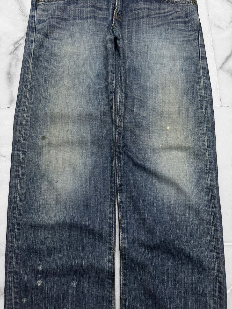 Edwin Vintage 2000s Edwin Fading Distressed Blue Jeans Size US 31 - 4 Thumbnail