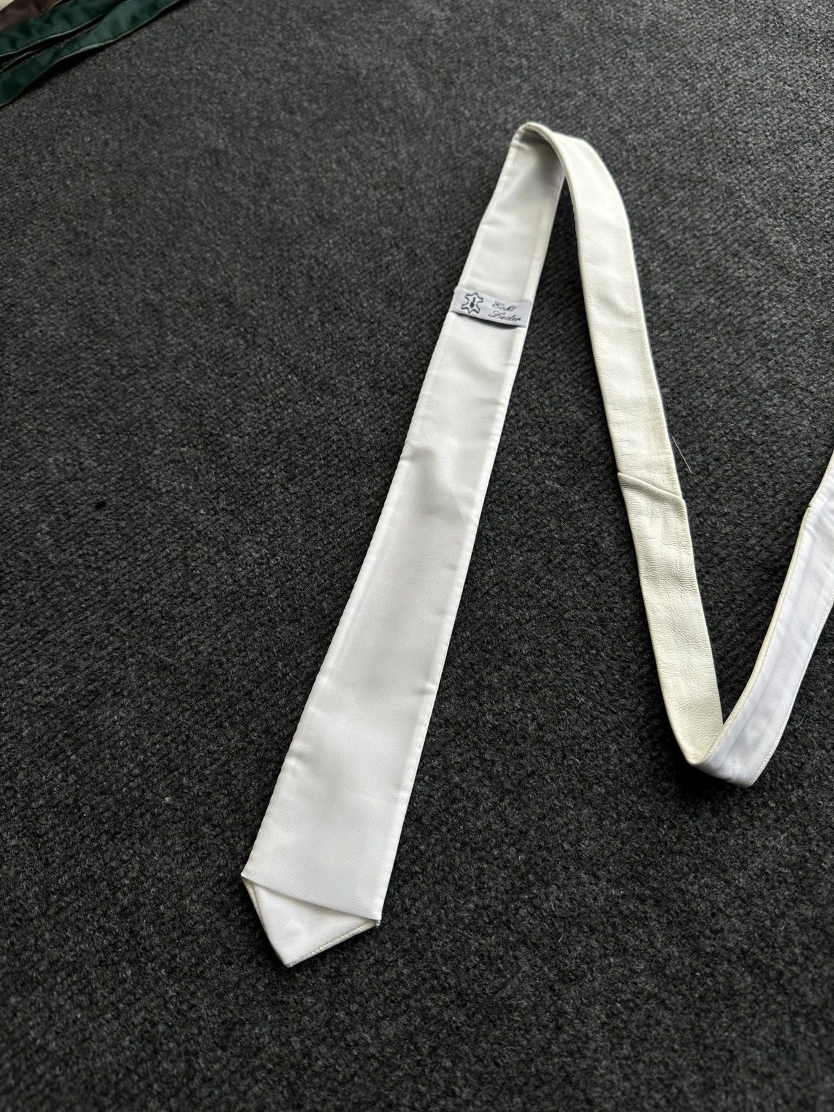 Other 🚨 LEATHER WHITE ITALY TIE LUXURY VNTG RARE OLD MONEY Size ONE SIZE - 2 Thumbnail