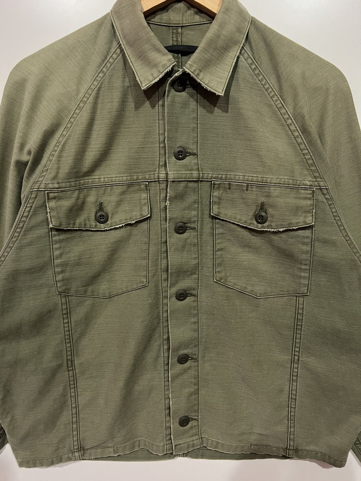 Japanese Brand 🔥 AP STUDIO POPLIN OLIVE TRUCKER TYPE-2 JACKET Size US M / EU 48-50 / 2 - 4 Thumbnail