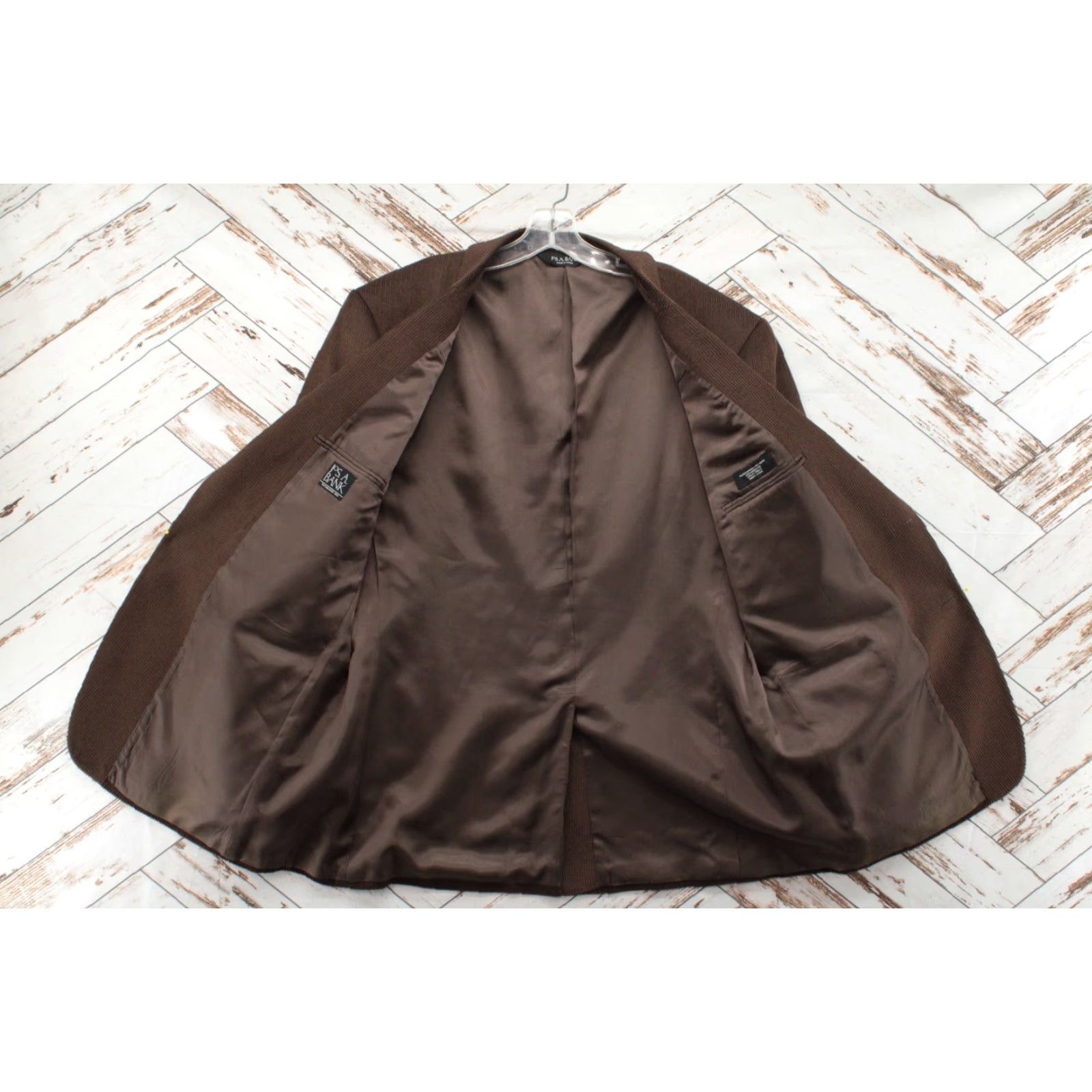 Jos. A. Bank Jos A Bank Blazer Mens 48L Corduroy Wool Silk Brown Preppy Sport Coat Blazer 90s Classic notches Single-Breasted Two-Button Missed Hole Back Arm Size 48R - 6 Thumbnail