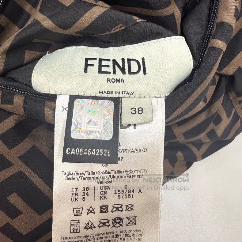 Fendi Fendi White Caramel Printed Double Sided Slim Fit Duck Dow Size XS / US 0-2 / IT 36-38 - 5 Thumbnail