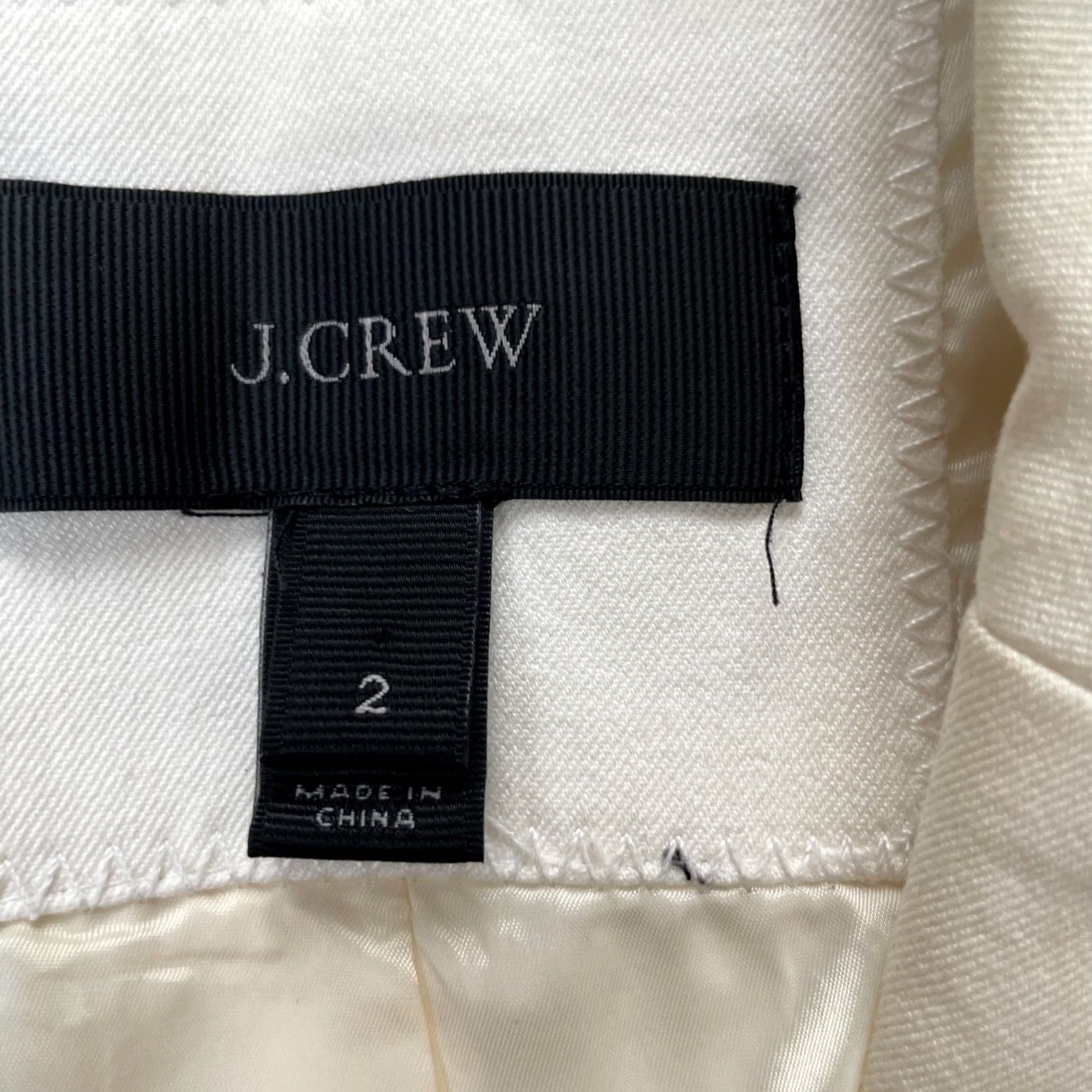 J.Crew J.CREW Blazer Jacket Womens 2 Beige Alexandra Short Notch Lapel Lined Cotton Stretch Formal Tailored Size XS / US 0-2 / IT 36-38 - 4 Thumbnail