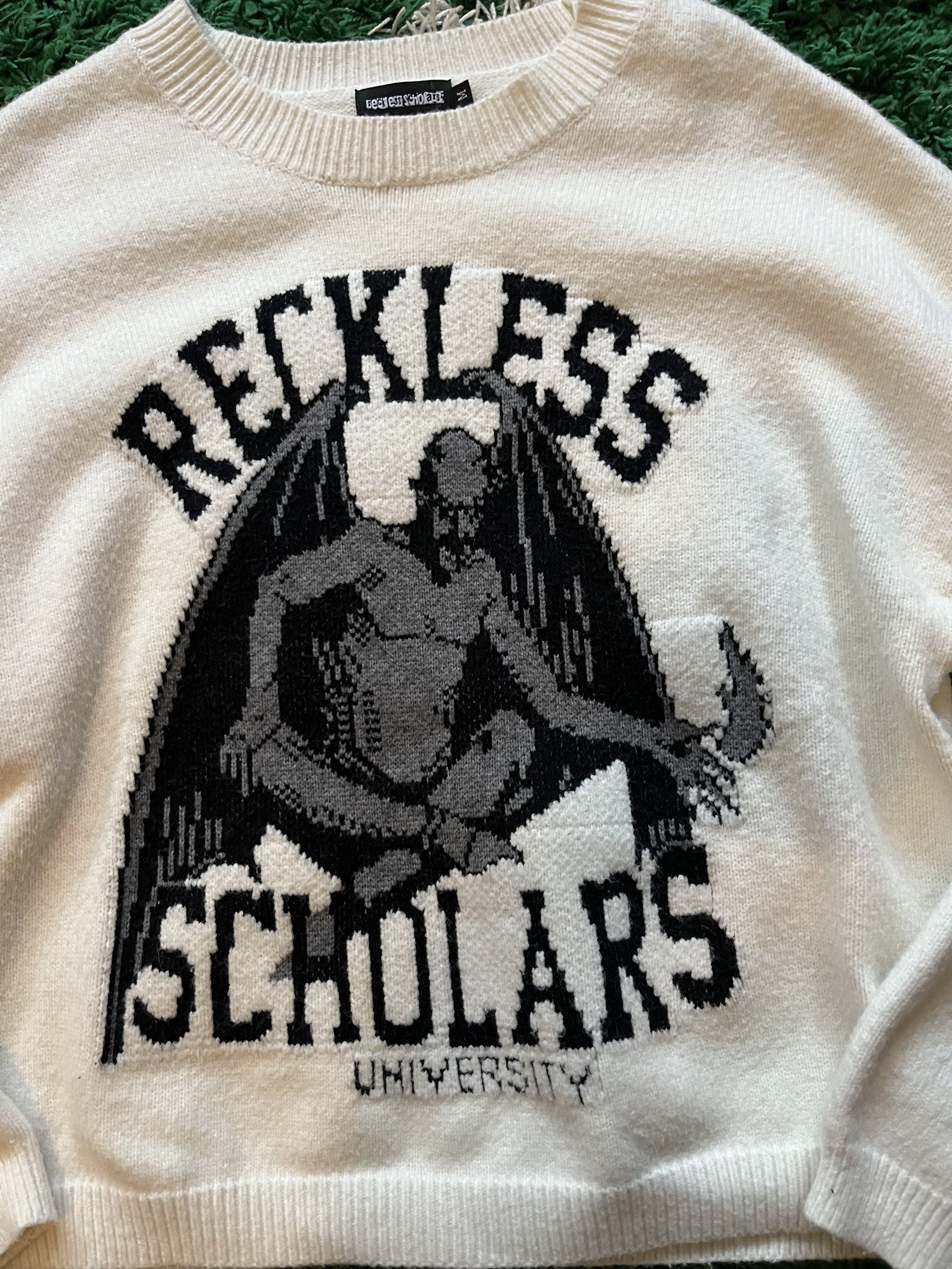 Reckless Scholars Reckless scholars university white knit Size US M / EU 48-50 / 2 - 2 Thumbnail
