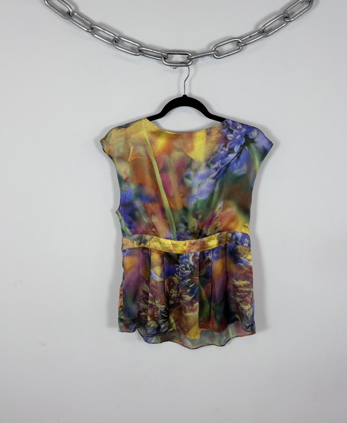 Moschino Moschino Cheap And Chic Women’s Floral Silk Blouse Shirt Size L / US 10 / IT 46 - 2 Thumbnail