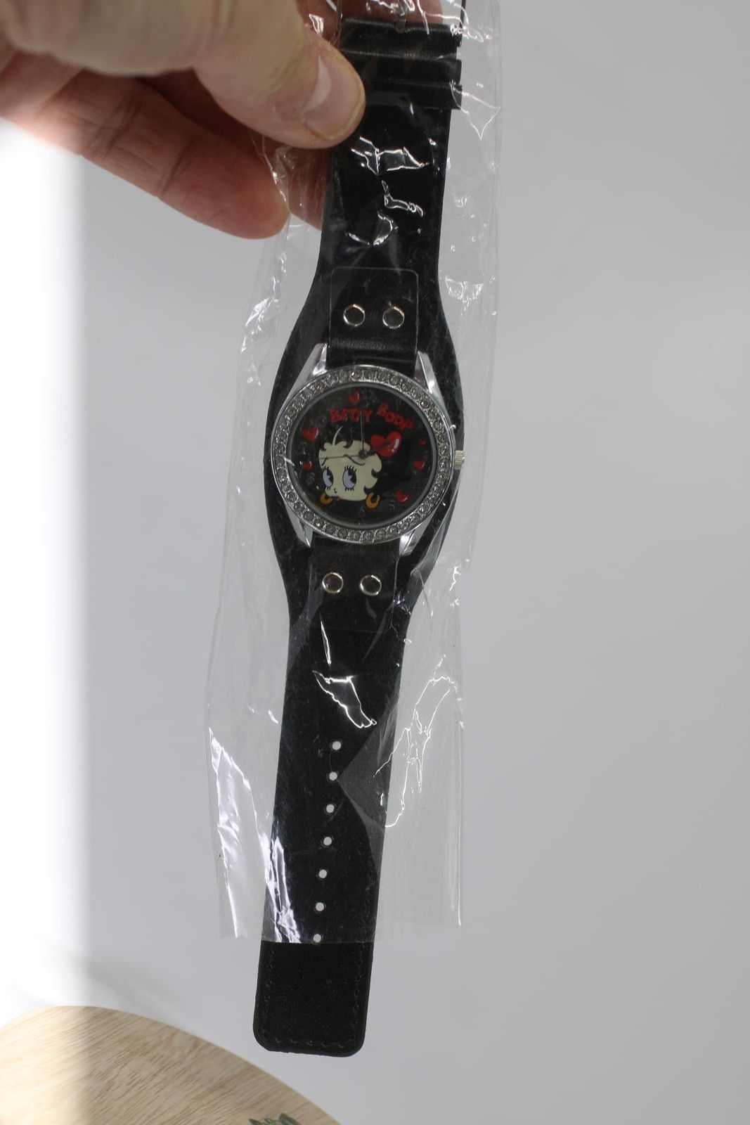 Other Betty Boop Black Leather Strap Watch with Rhinestone Bezel Size ONE SIZE - 2 Thumbnail
