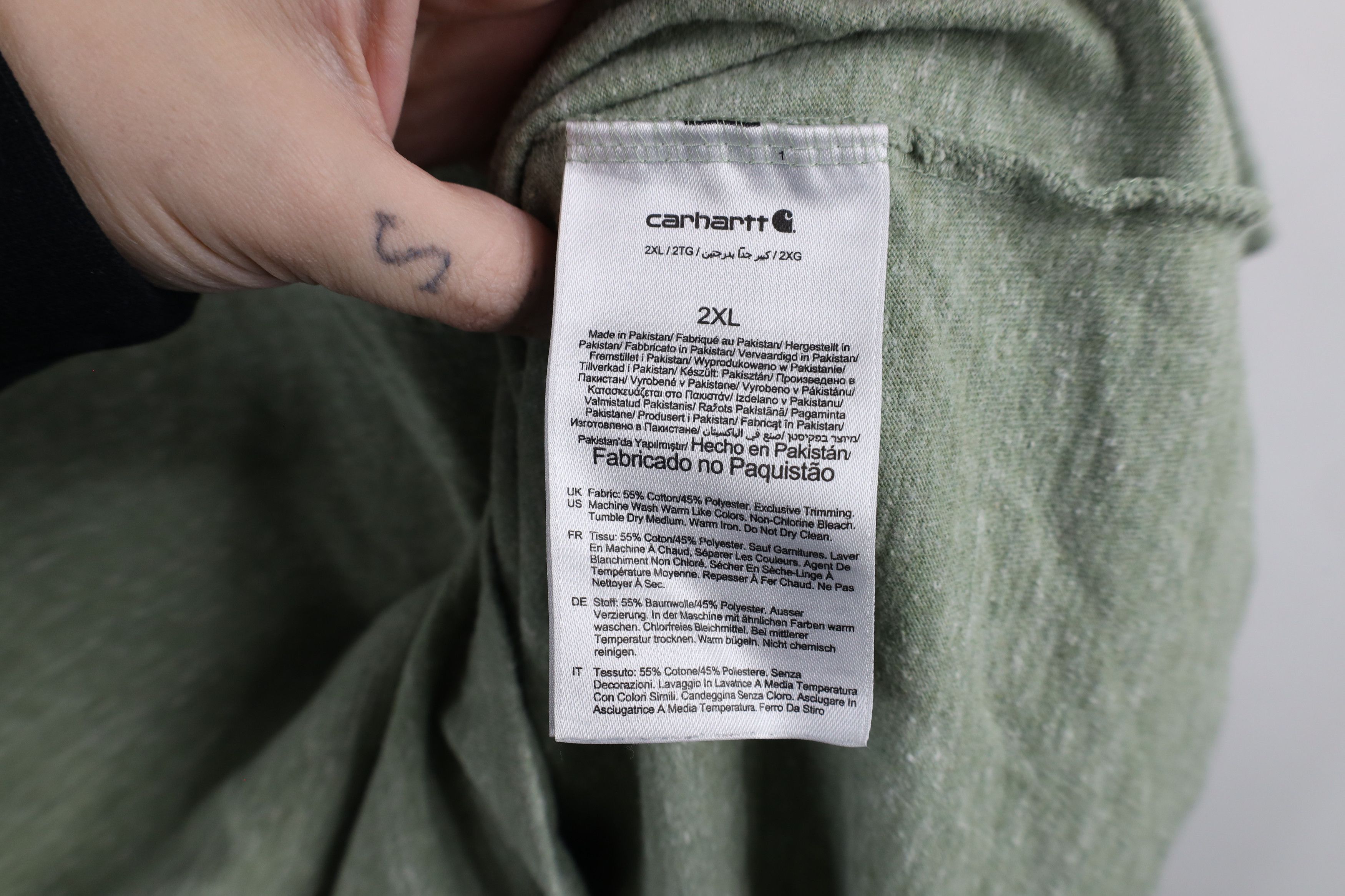 Carhartt × Vintage Vintage Y2K Carhartt Loose Fit Pocket T-Shirt Heather Green Size US XXL / EU 58 / 5 - 12 Thumbnail