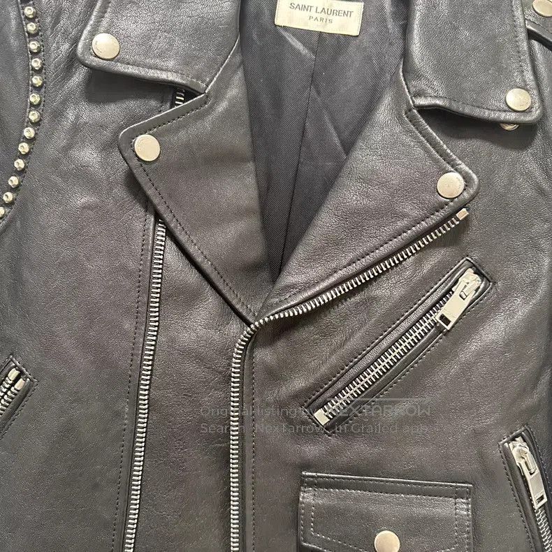 Saint Laurent Paris Saint Laurent Paris Classic Sheepskin Biker Jacket with St Size XS / US 0-2 / IT 36-38 - 3 Thumbnail