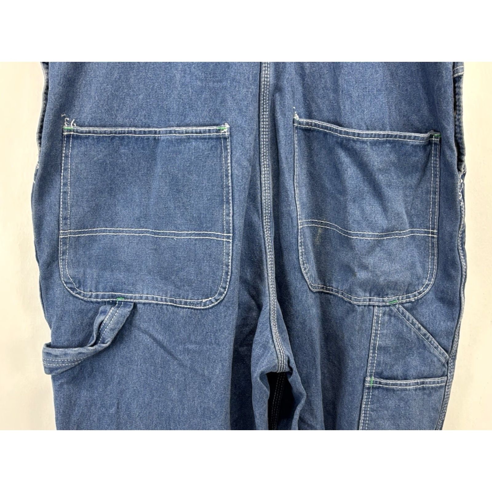 Denime VINTAGE Liberty Overalls Farmer Bibs Denim Blue 42x32 Men's Workwear 80s 90s Western USA Mens Size US 42 / EU 58 - 4 Thumbnail