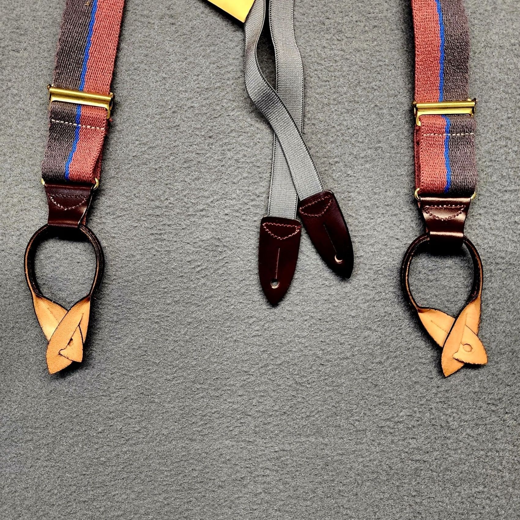Cole Haan Cole Haan Suspenders Black Burgundy Blue Men's Suspender Button Pack Included Size ONE SIZE - 6 Thumbnail