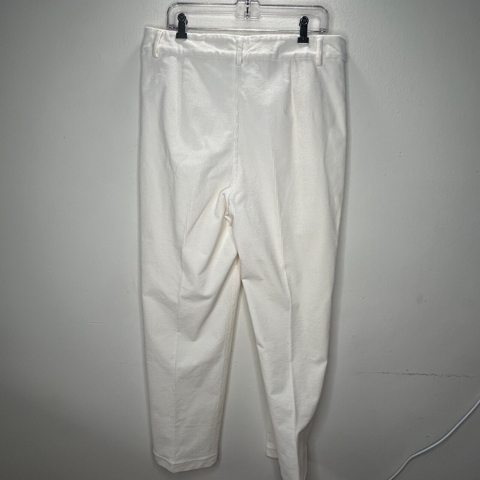 Ganni Ganni Cream Pleated Creased High Waist Corduroy Zip Pants 42 Size 30" / US 8 / IT 44 - 2 Thumbnail
