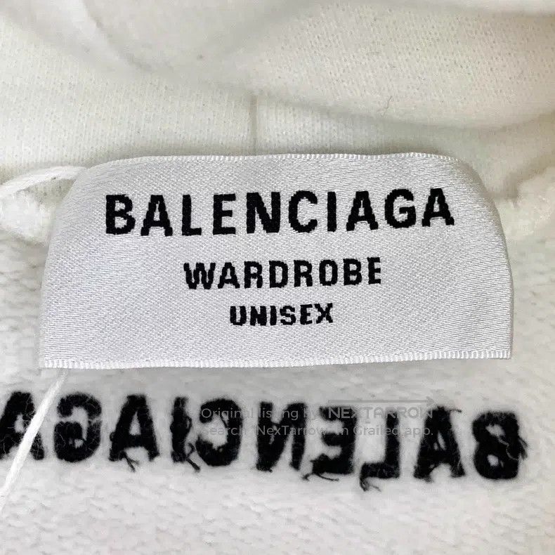 Balenciaga Balenciaga White Cartoon Earth Print Cotton Hooded Long Sl Size US S / EU 44-46 / 1 - 7 Thumbnail