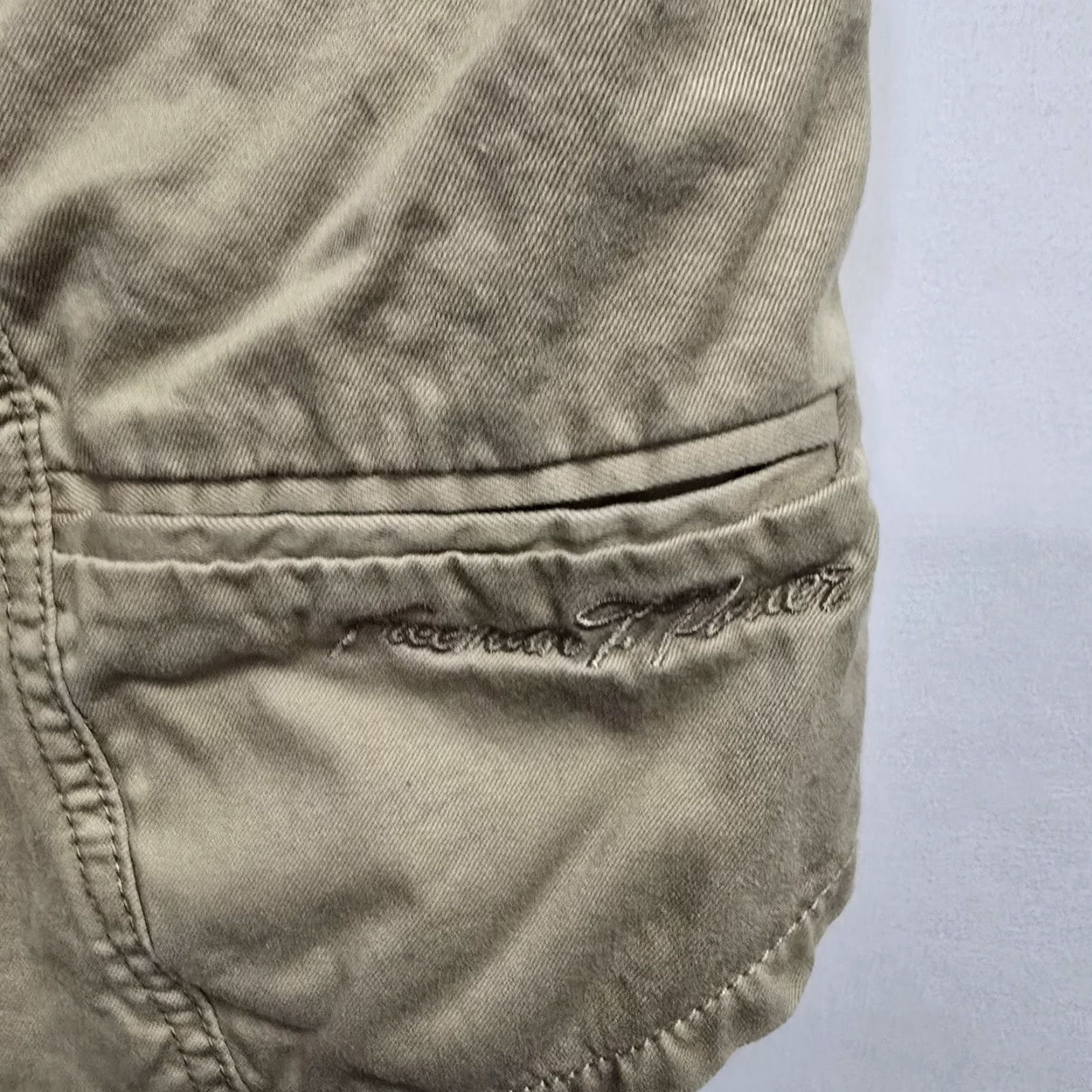 Vintage Freeman Porter Collective Khaki Cotton Military Jacket Women's XL Tan Button Regular Jacket Military Blazer 80s/90s Style Size XL / US 12-14 / IT 48-50 - 3 Thumbnail