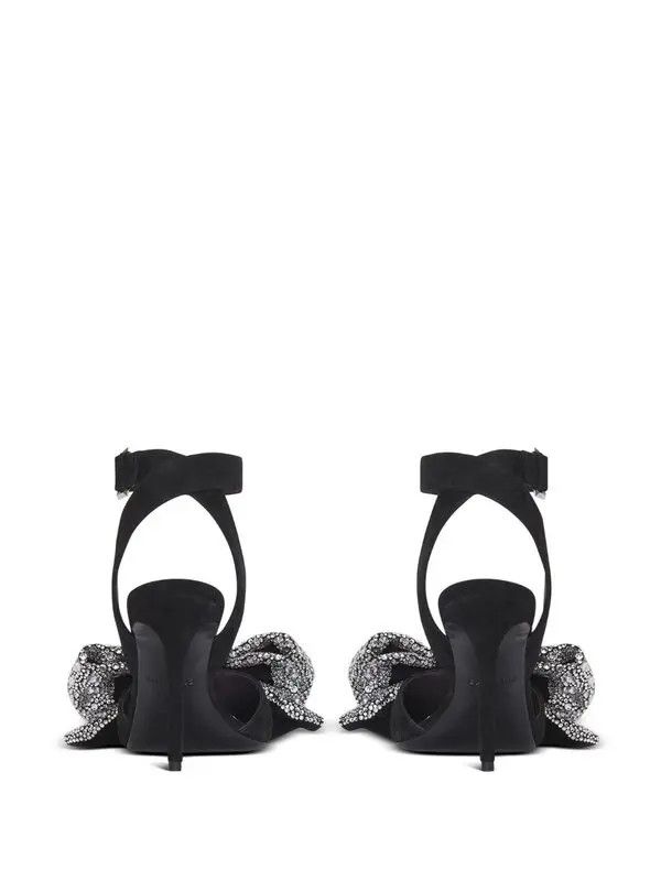 Balmain o1s1wg111225 95mm Rhinestone-Embellished Sandals in Black Size US 5 / IT 35 - 4 Thumbnail