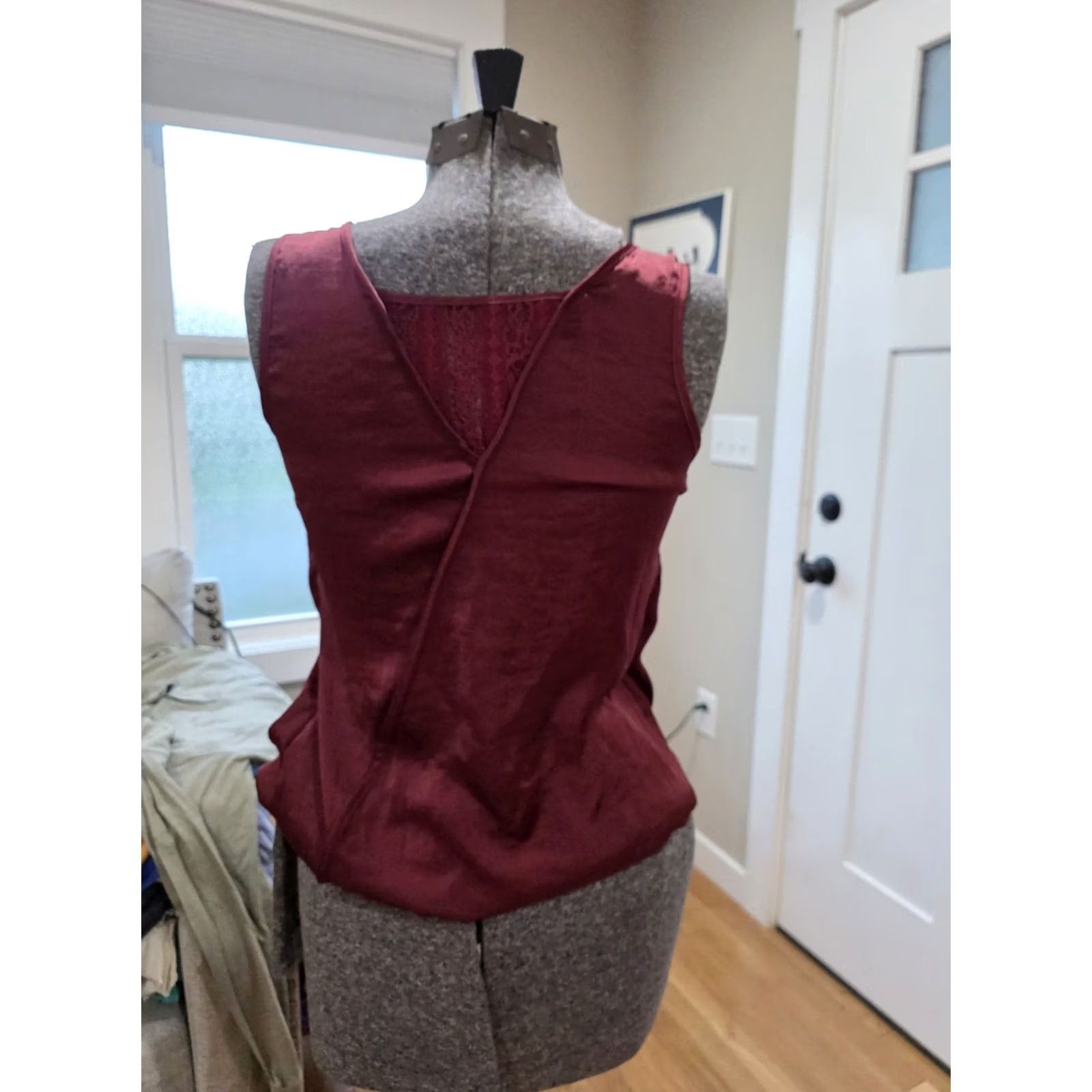 Vintage Maurices Tanktop Womens Burgundy Small Wrap-style Front Modesty Panel Camisole S Women Red Size S / US 4 / IT 40 - 7 Thumbnail