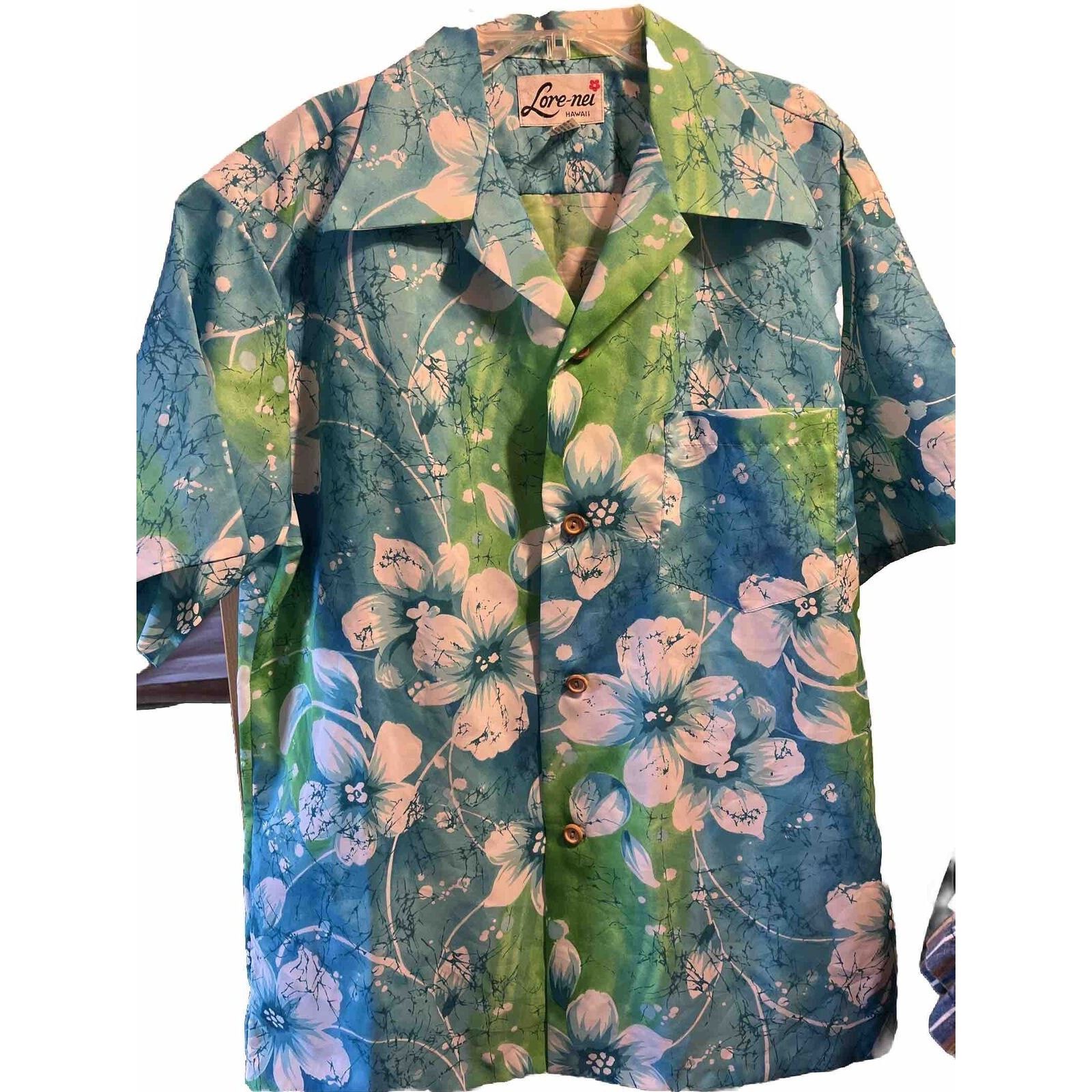 Other Lore Nei Hawaii Shirt Blue Green Men L Hawaiian Short Sleeve Size US L / EU 52-54 / 3 - 1 Thumbnail
