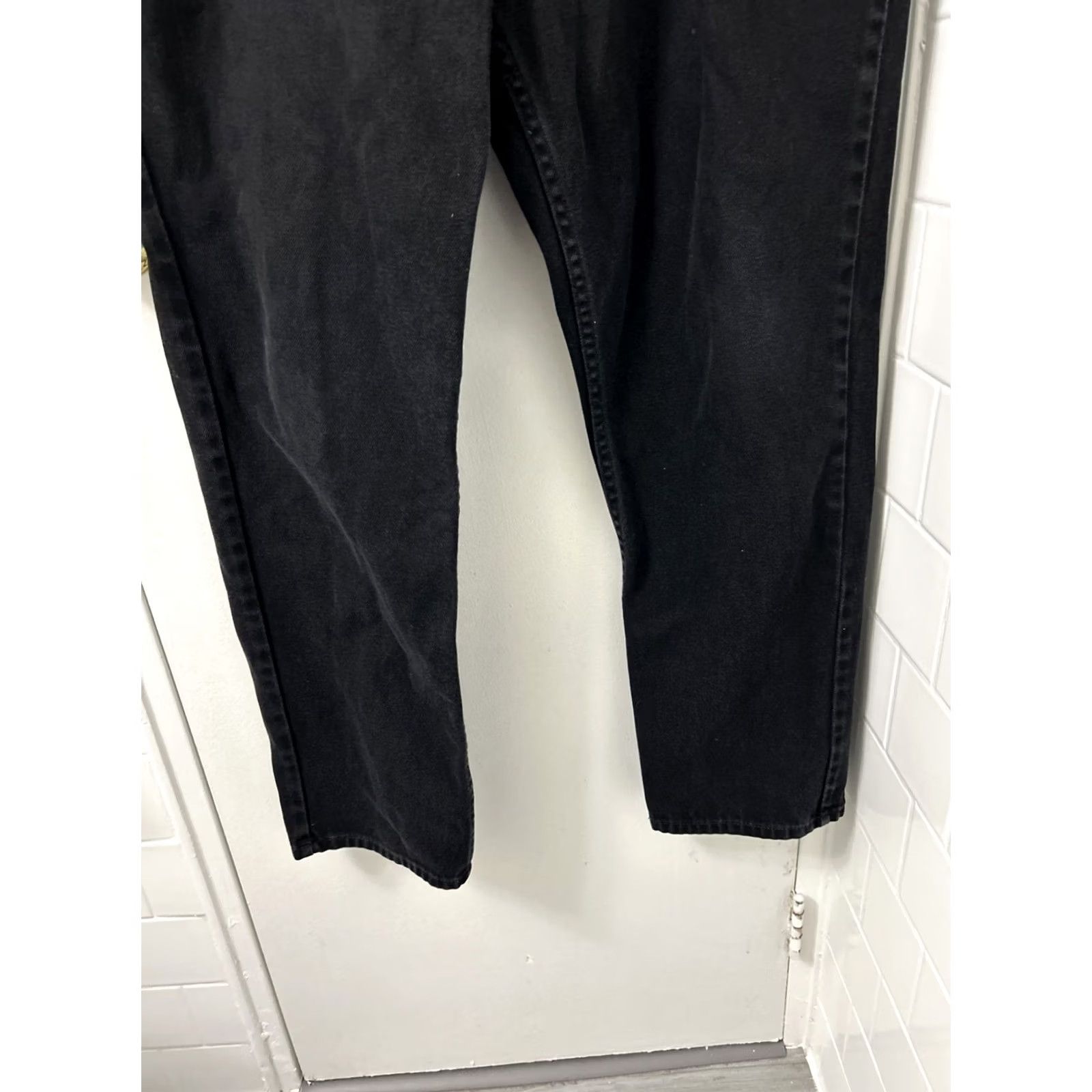 Vintage LL Bean Jeans Mens 38x32 Classic Fit Straight Leg Black Denim 5-Pocket Zip Button Camp LL Bean 220626 Size US 38 / EU 54 - 3 Thumbnail