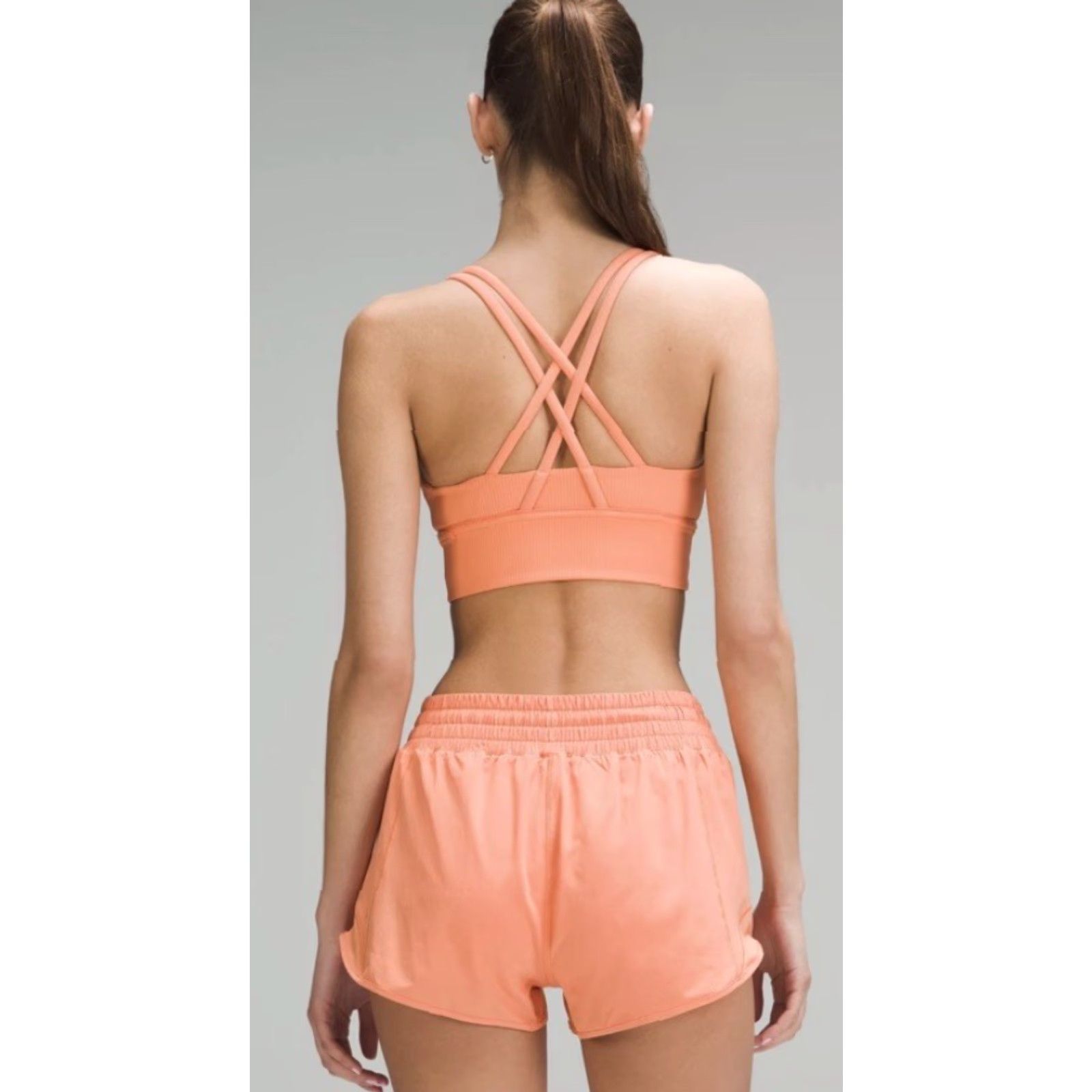 Lululemon LULULEMON Energy Long Line Sports Bra Womens 8 White Crossback Ribbed Gym Activewear Size ONE SIZE - 5 Thumbnail