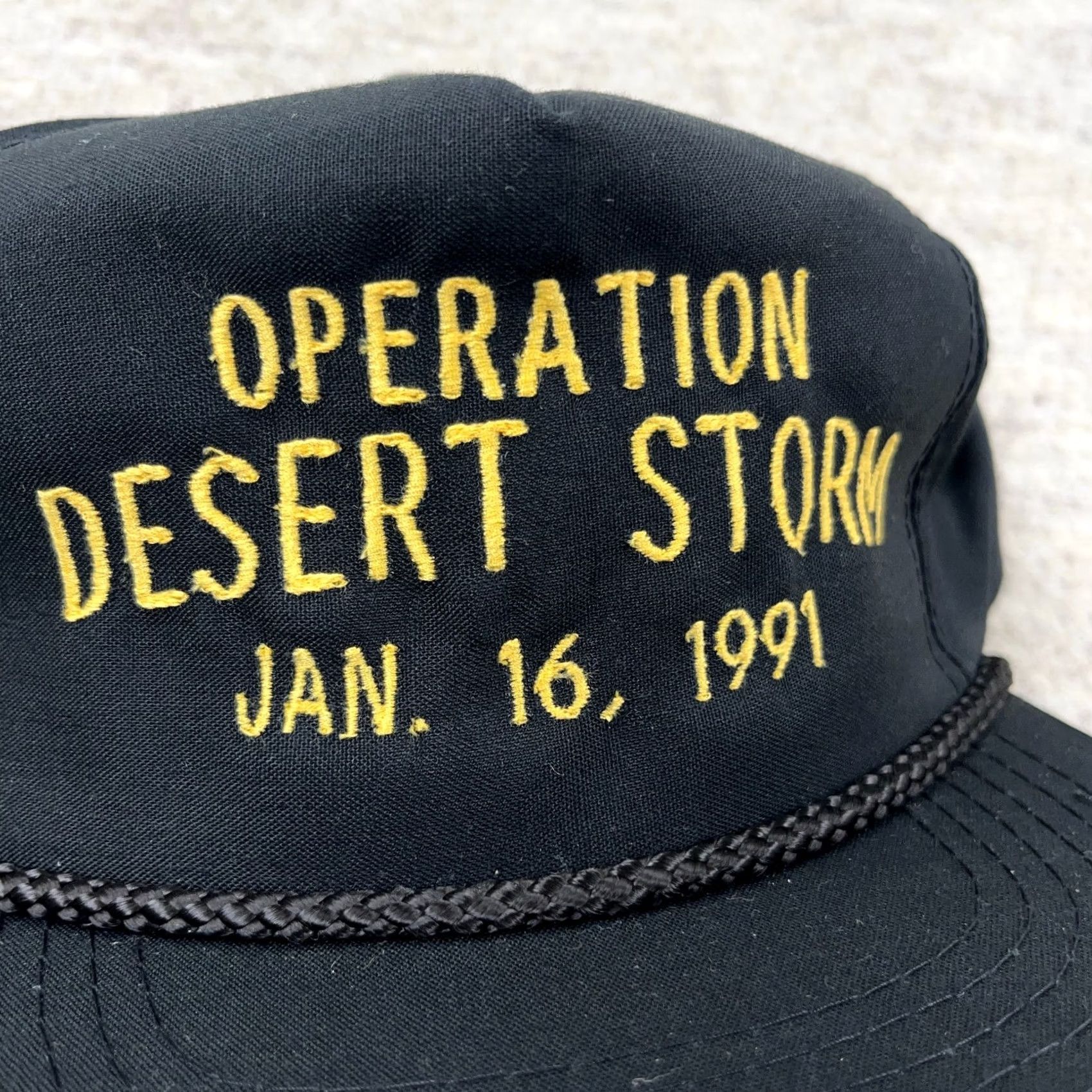 Vintage VINTAGE Operation Desert Storm Hat Cap Snapback USA 90s Rope Black Cotton Polyester Twill Adjustable Mens One Size Size ONE SIZE - 2 Thumbnail