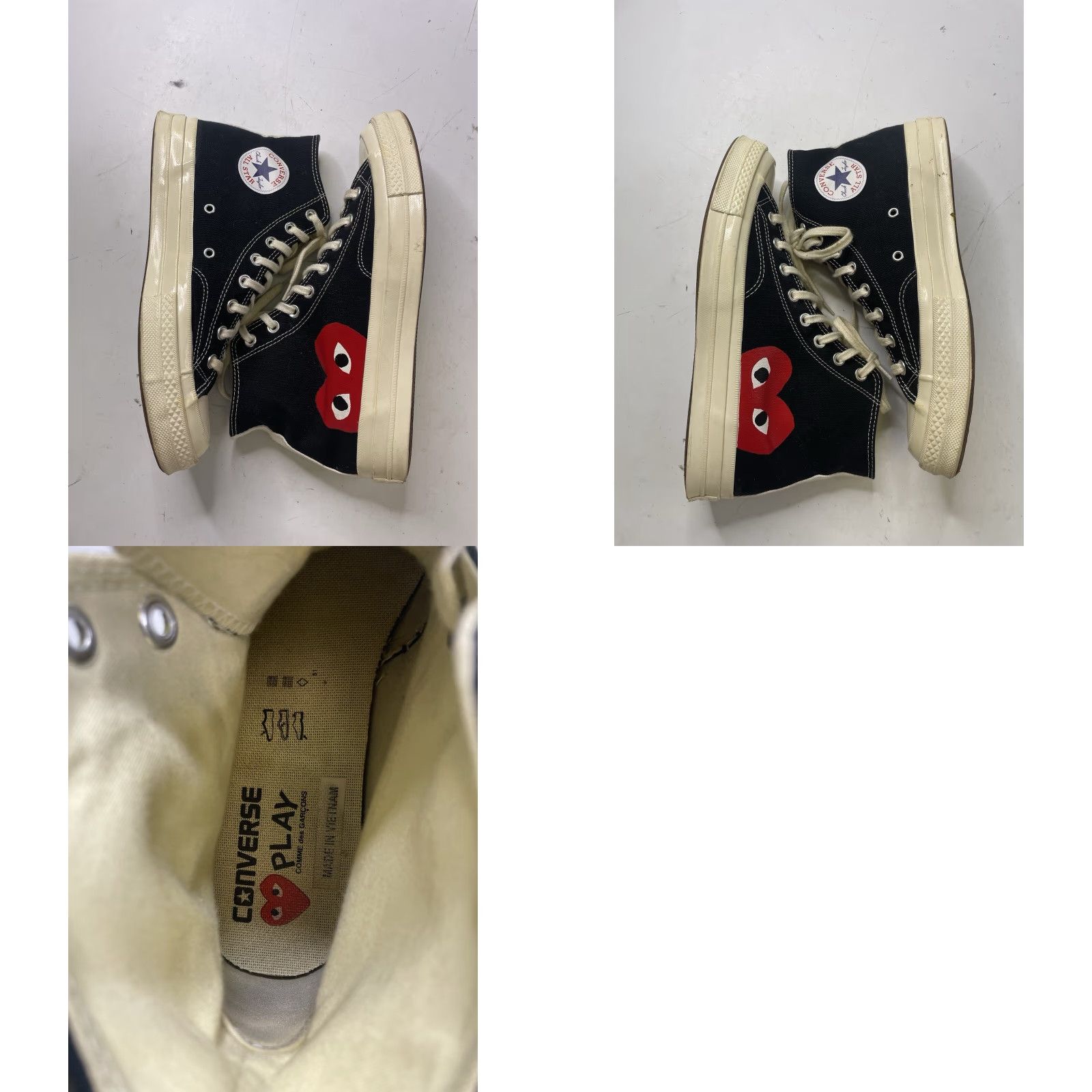 Converse Converse Chuck 70 High Top x Comme des Garcons Play Heart Mens Size 9 Shoes Sneaker Black Red White Size US M / EU 48-50 / 2 - 8 Thumbnail