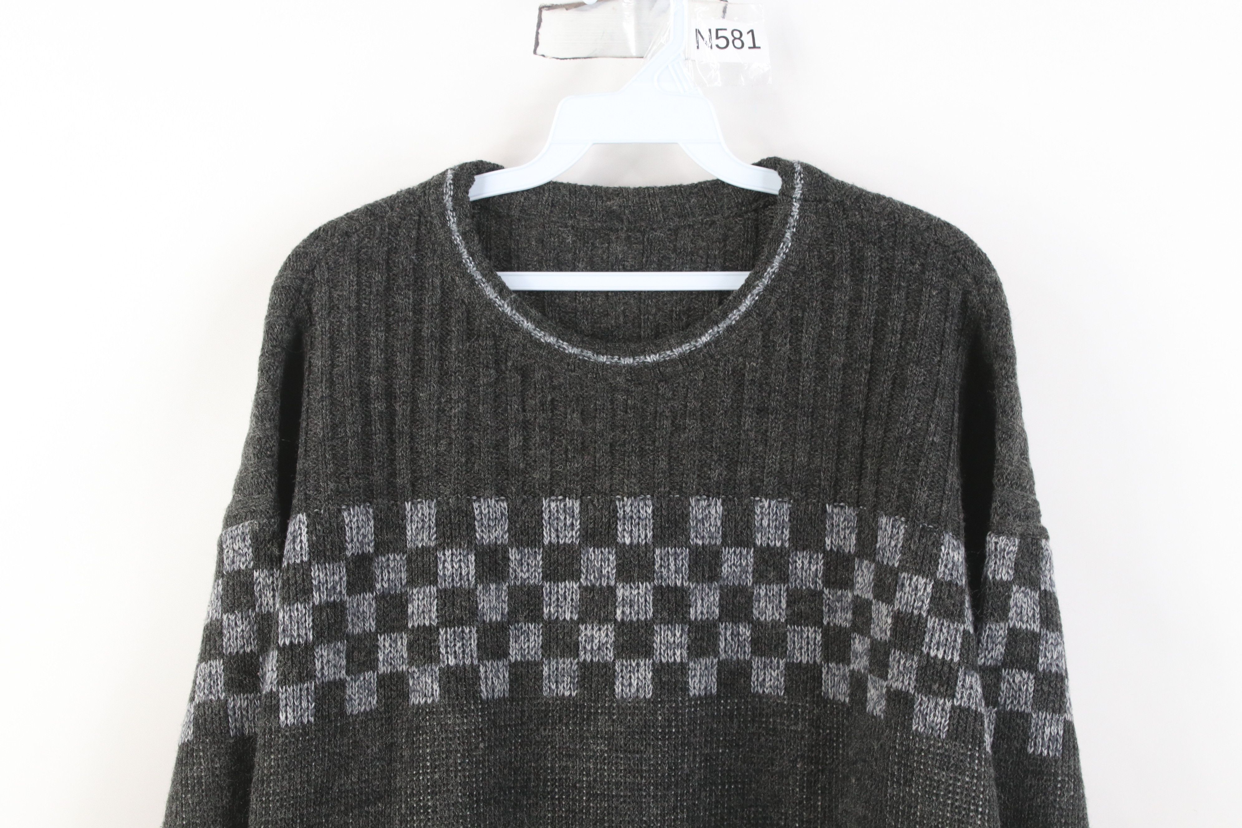 Vintage Vintage 90s Streetwear Ribbed Knit Crewneck Sweater Size US XXL / EU 58 / 5 - 2 Thumbnail