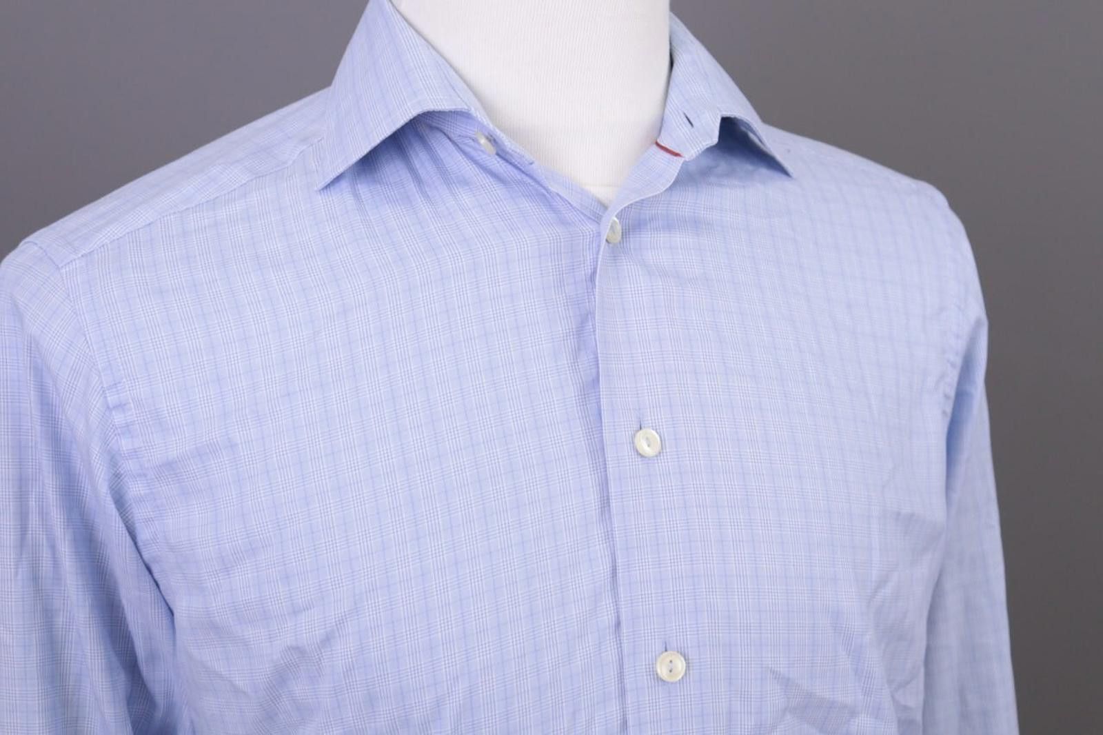 Eton Eton Blue Check Contemporary Fit Shirt Size 39 / 15 Size US M / EU 48-50 / 2 - 8 Thumbnail