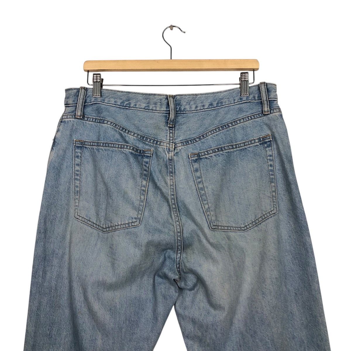 Japanese Brand Distressed Ripped Blue Jeans High Rise Straight Leg Uniqlo Size US 34 / EU 50 - 10 Thumbnail