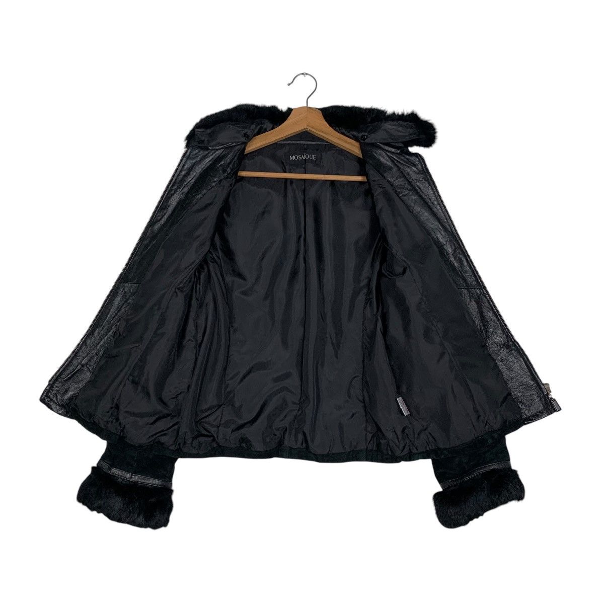 Japanese Brand MOSAIQUE Rabbit Fur Pigskin Jacket #1510-C68 Size M / US 6-8 / IT 42-44 - 11 Thumbnail